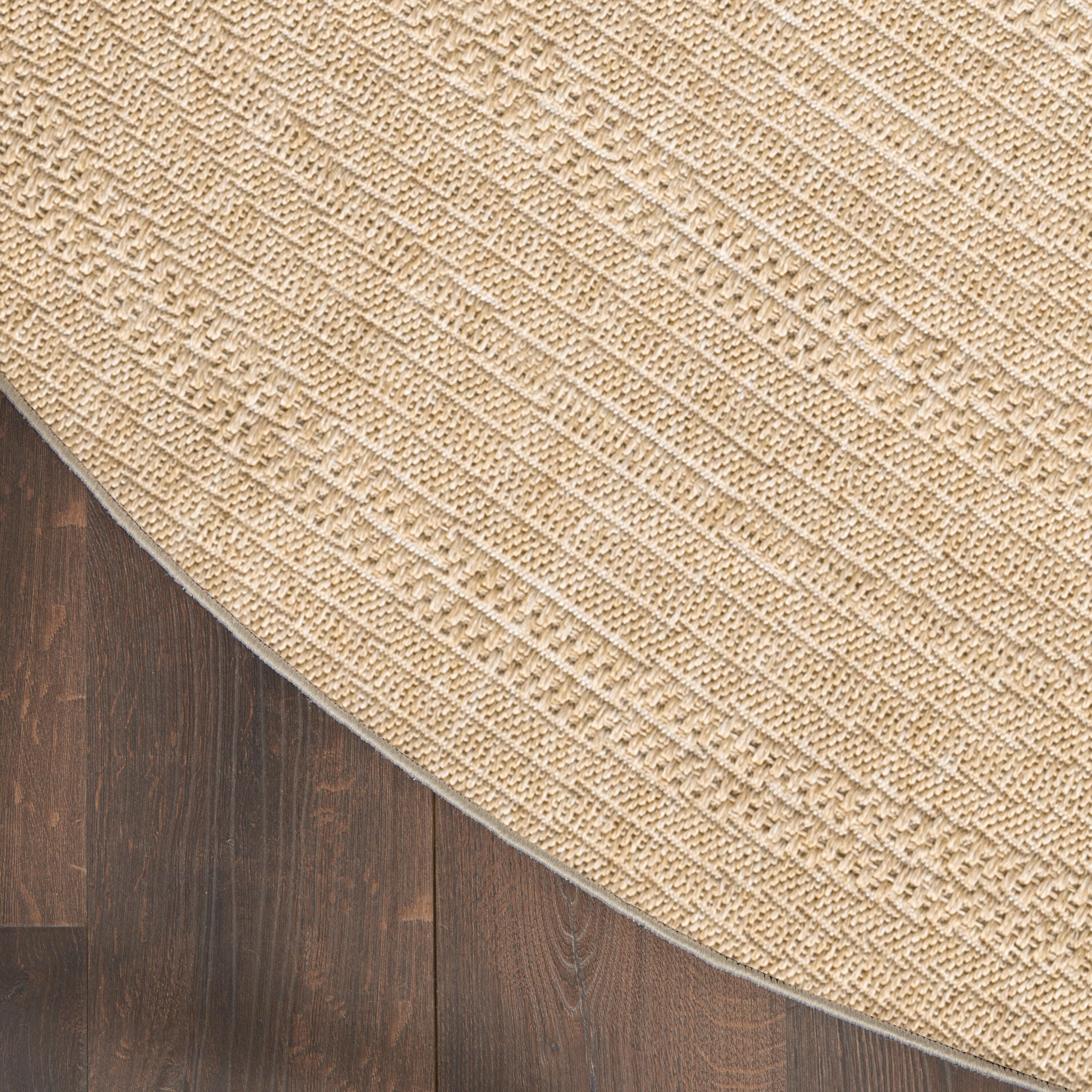 Nourison Home Tulum Geometric 8' Round Area Rug, Taupe/Ivory, large