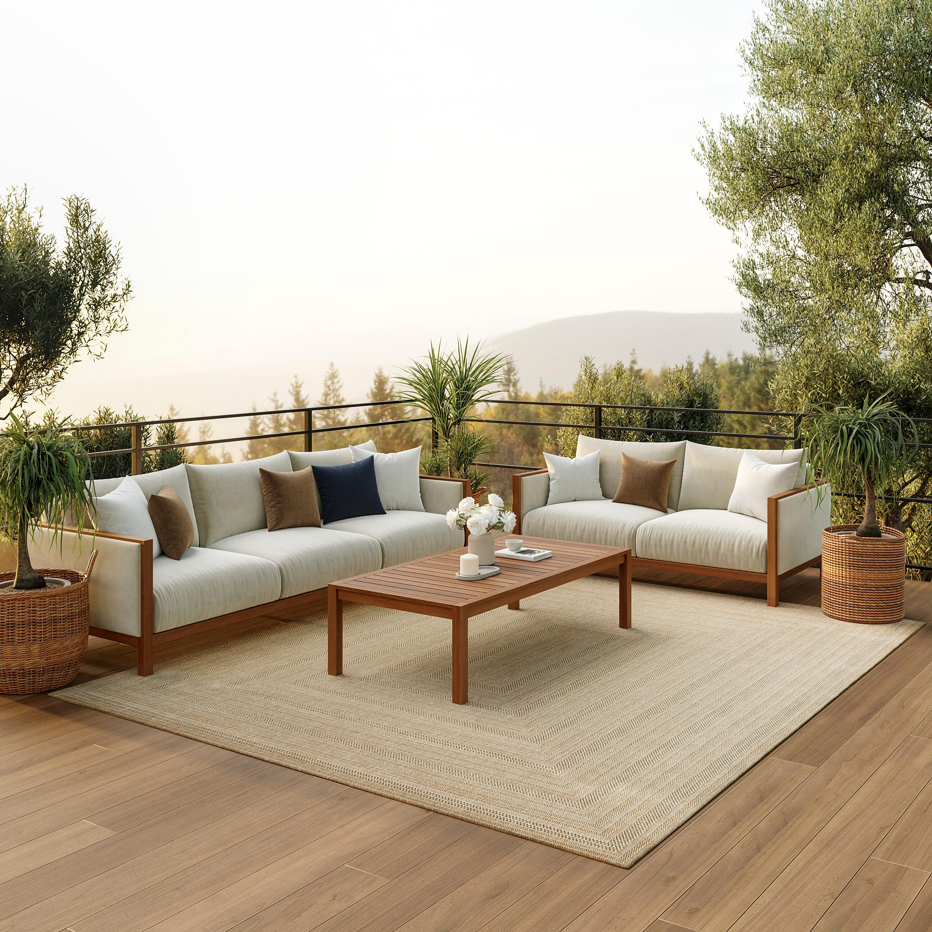Nourison Home Tulum Geometric 8' x 10' Area Rug, Taupe/Gray, large