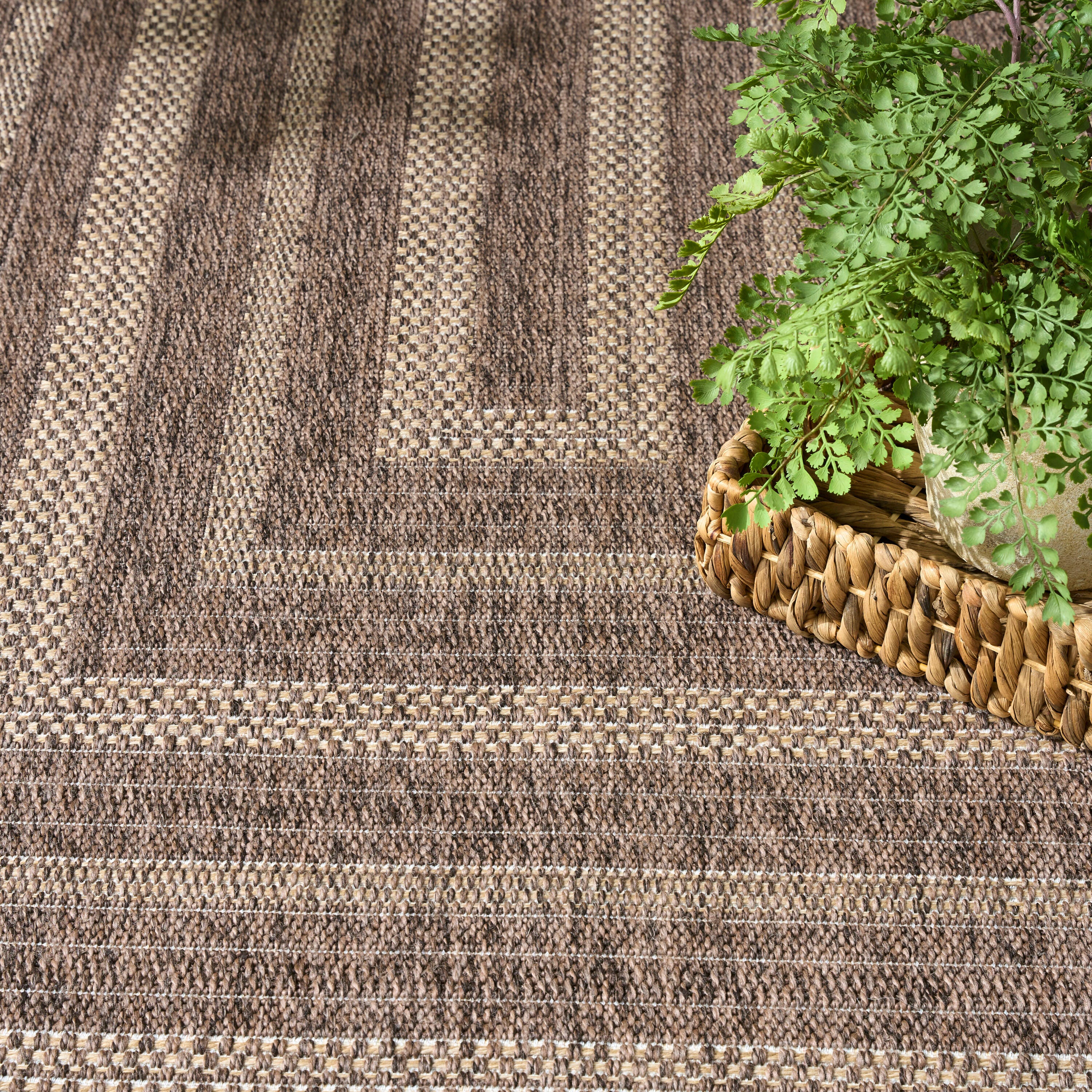 Nourison Home Tulum Geometric 9' x 12' Area Rug, Brown, large