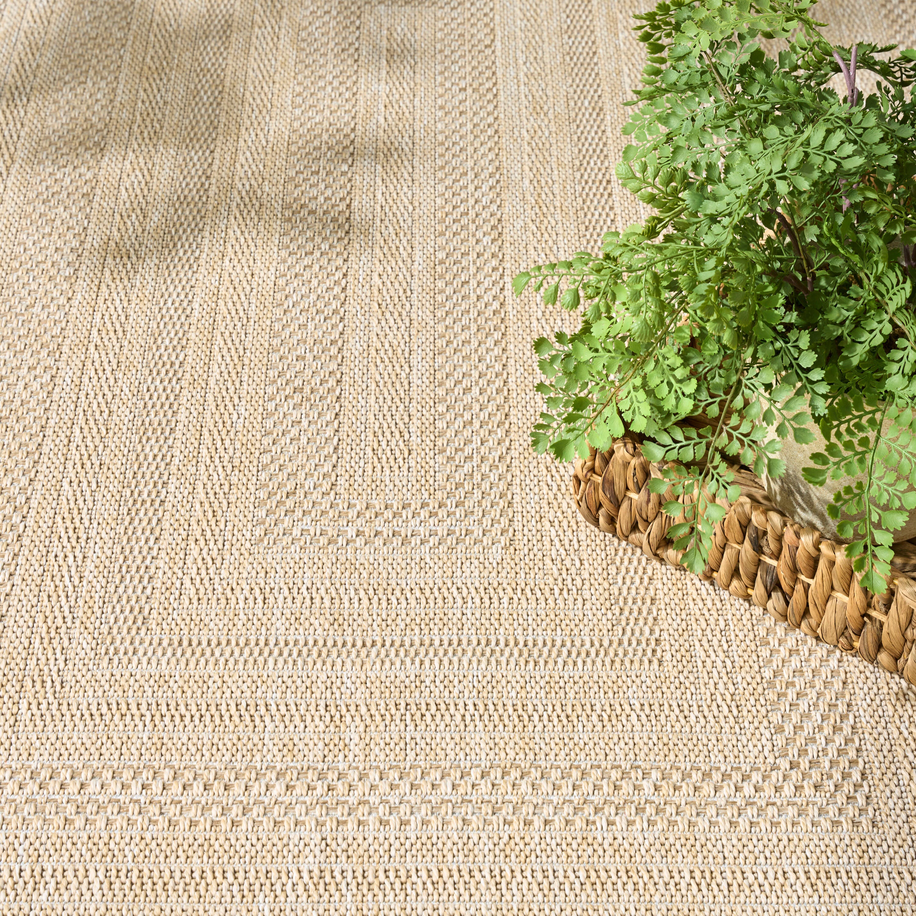 Nourison Home Tulum Geometric 9' x 12' Area Rug, Cream, large