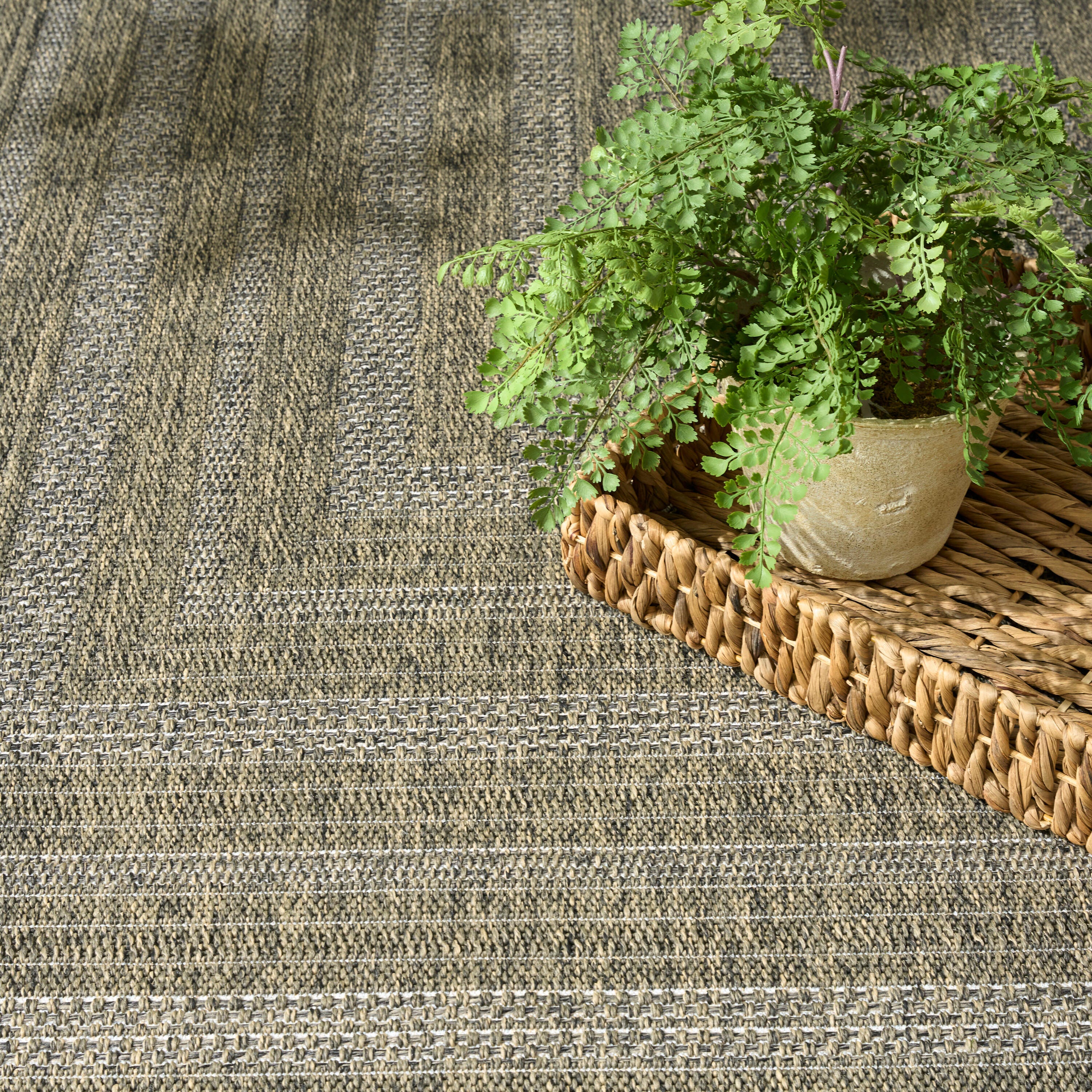 Nourison Home Tulum Geometric 9' x 12' Area Rug, Olive, large