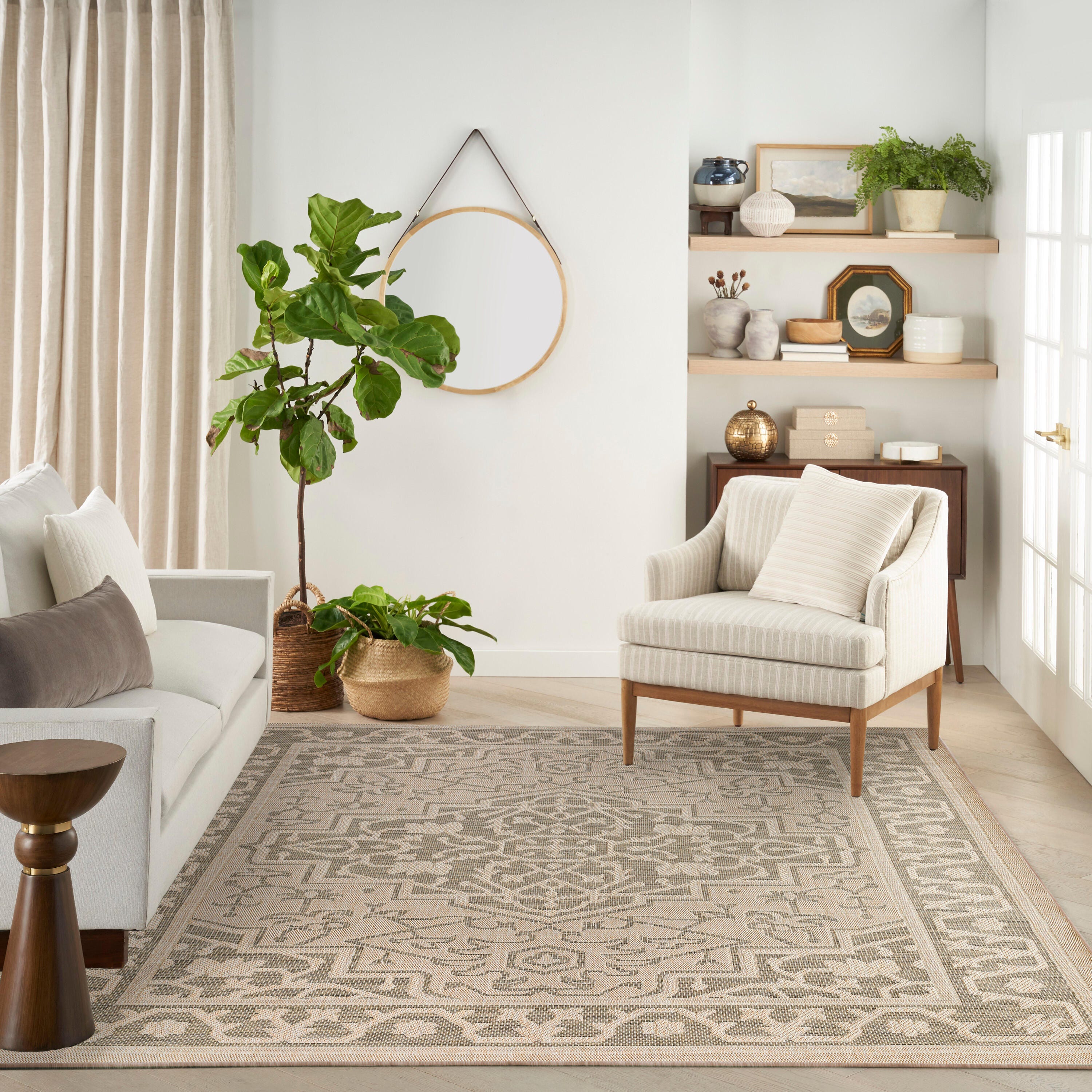 Nourison Home Tulum Persian 10' x 14' Area Rug, Taupe/Olive, large