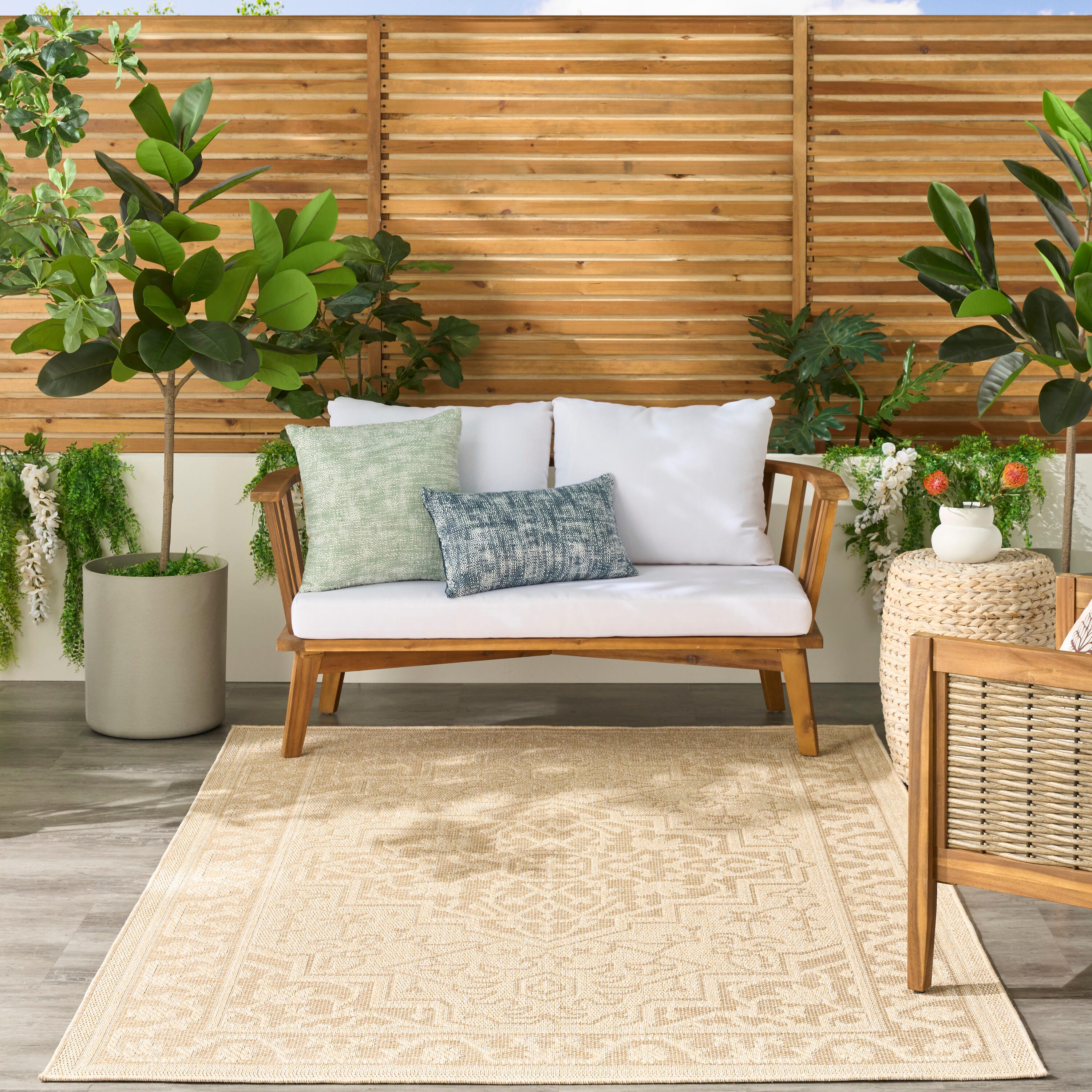 Nourison Home Tulum Persian 4' x 6' Area Rug, Cream, large
