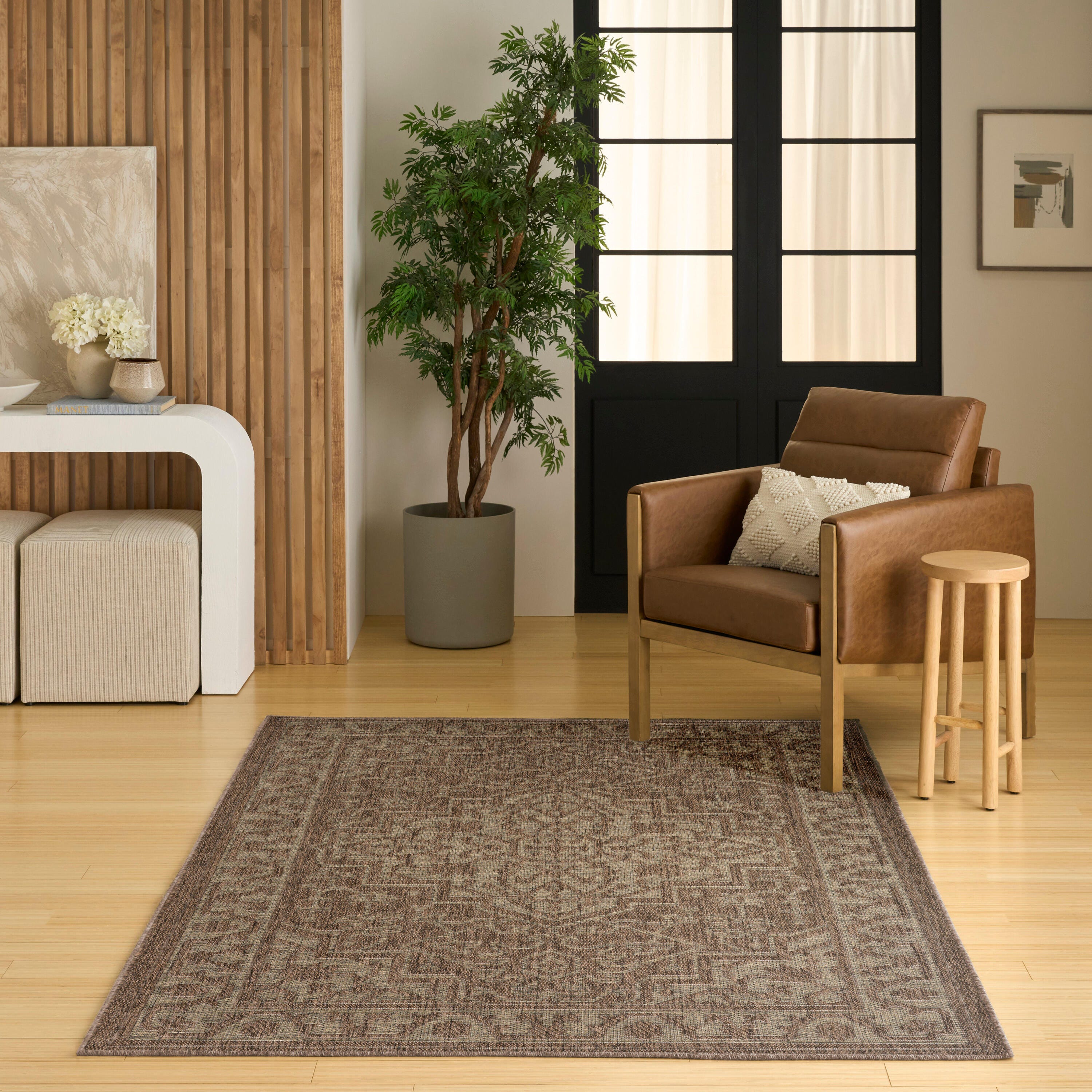 Nourison Home Tulum Persian 5'3" x 7' Area Rug, Brown, rollover