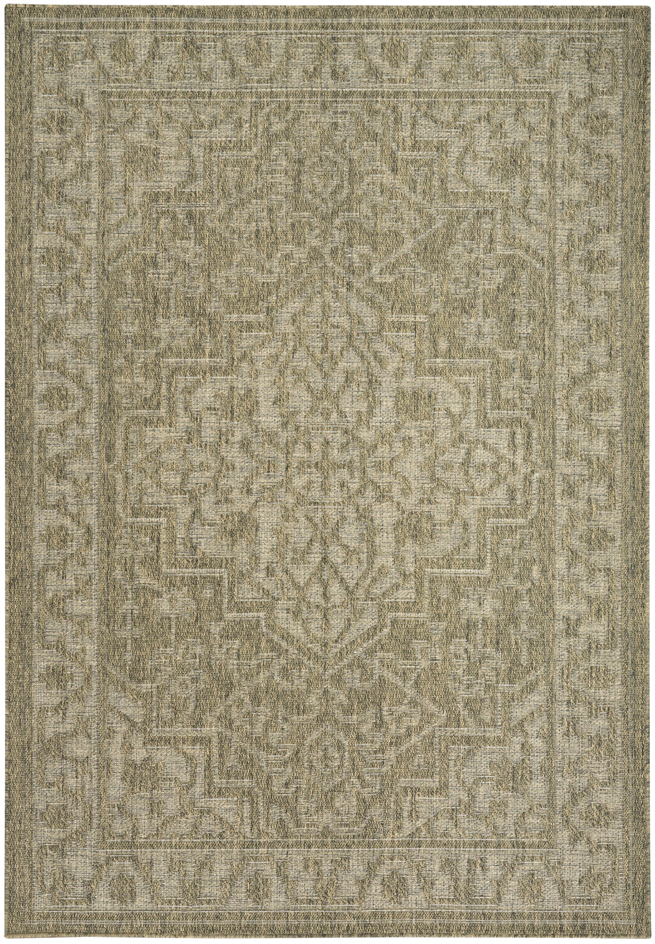 Nourison Home Tulum Persian 5'3" x 7' Area Rug, Olive, large