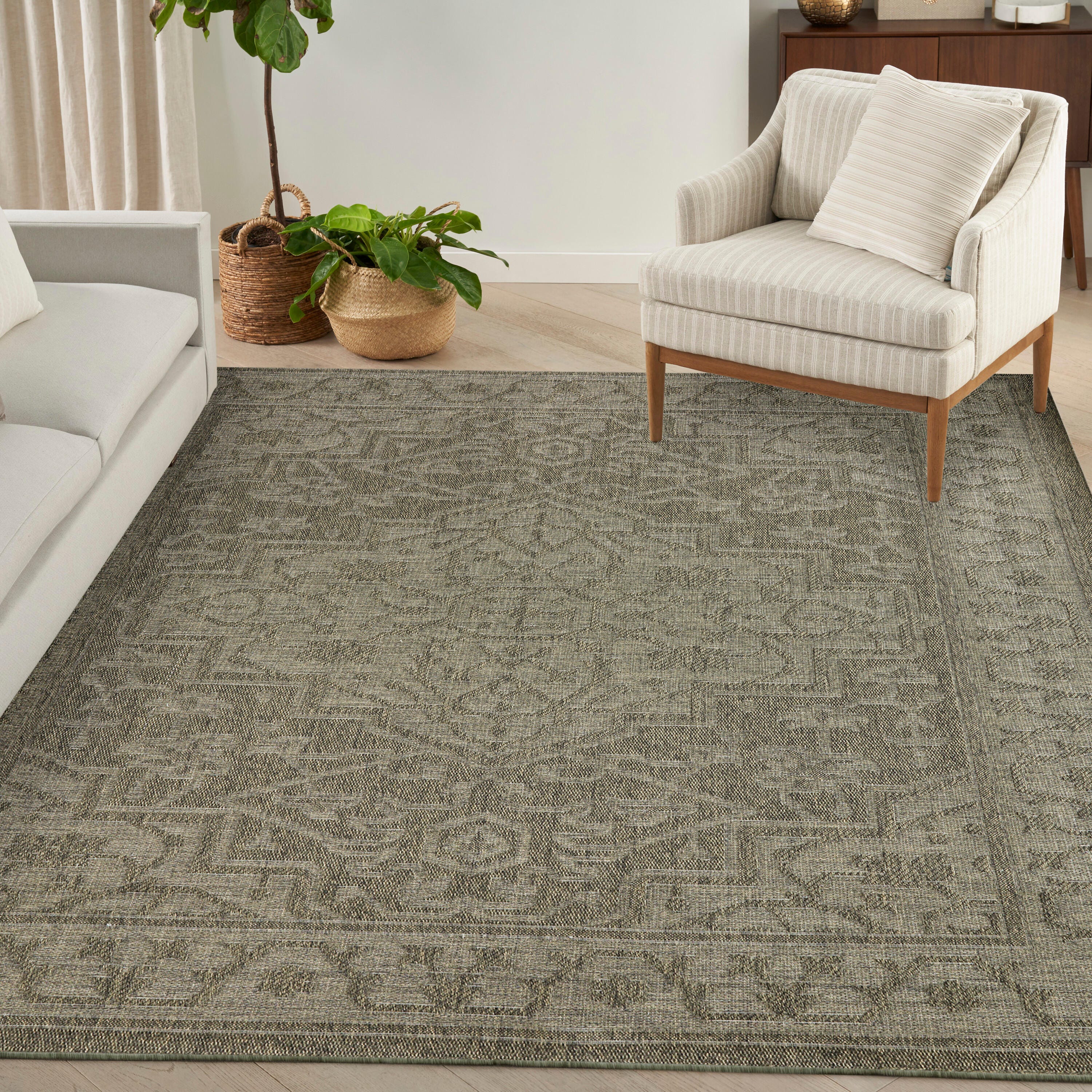 Nourison Home Tulum Persian 8' x 10' Area Rug, Olive, large