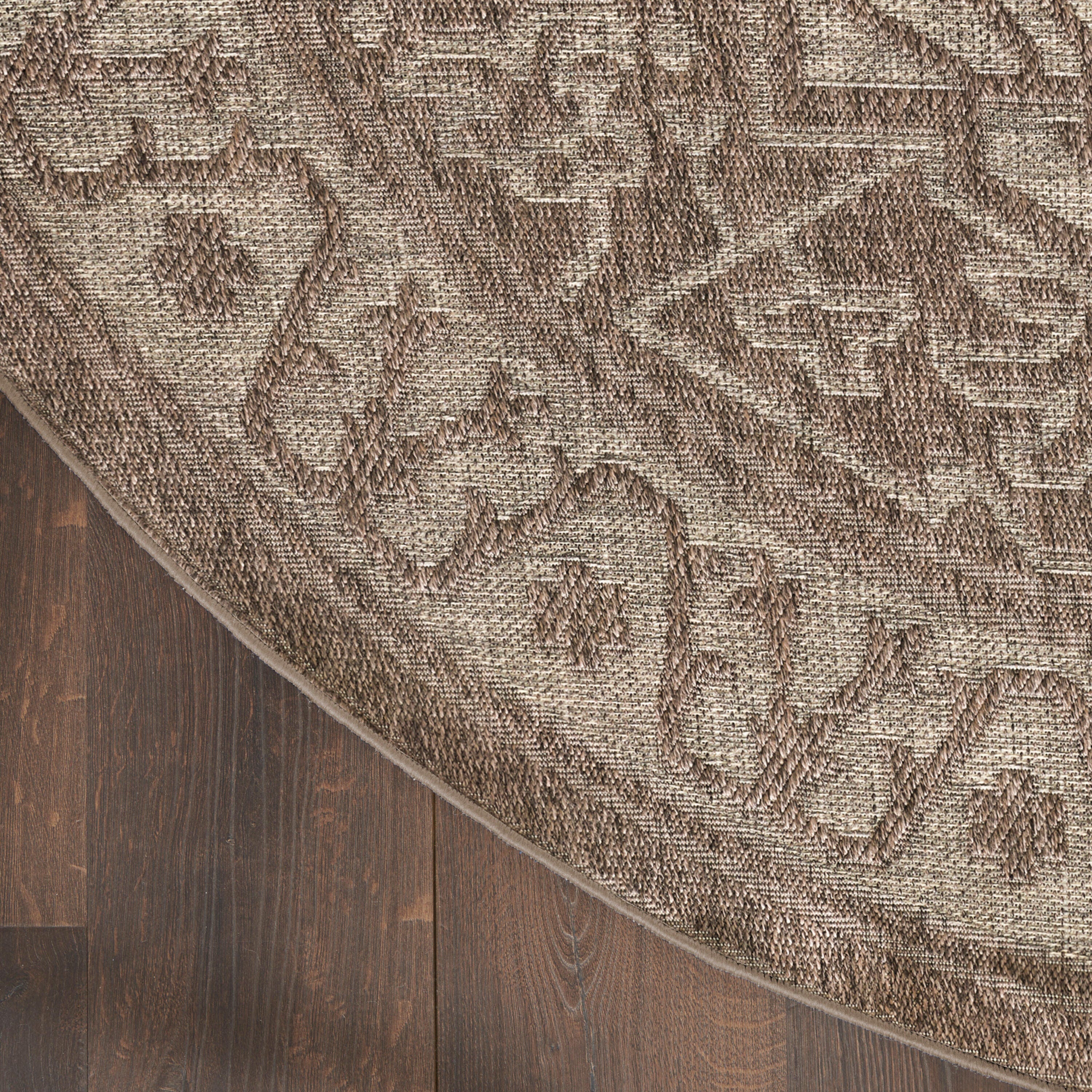 Nourison Home Tulum Persian 8' Round Area Rug, Brown, large