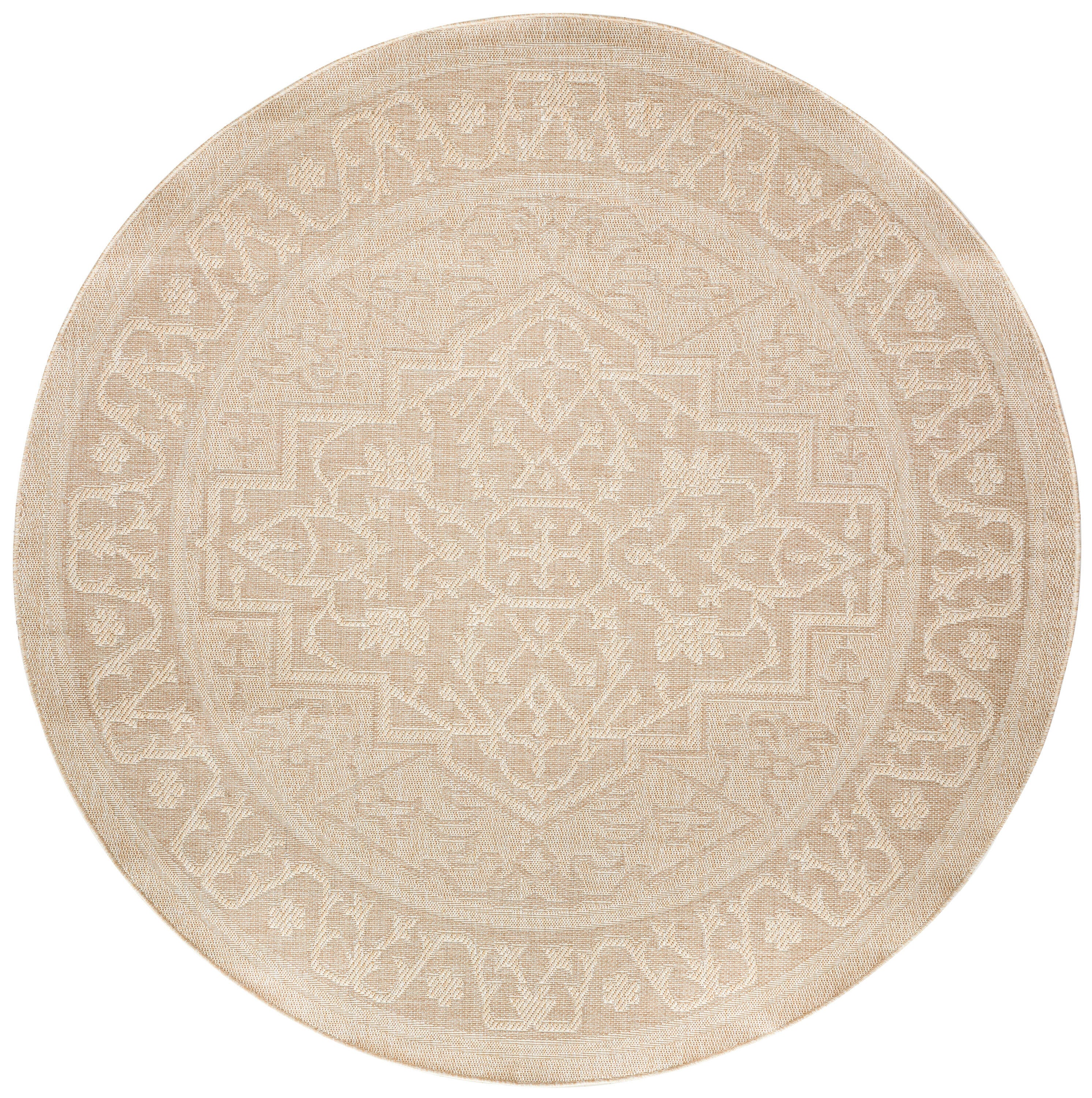 Nourison Home Tulum Persian 8' Round Area Rug, Cream, large