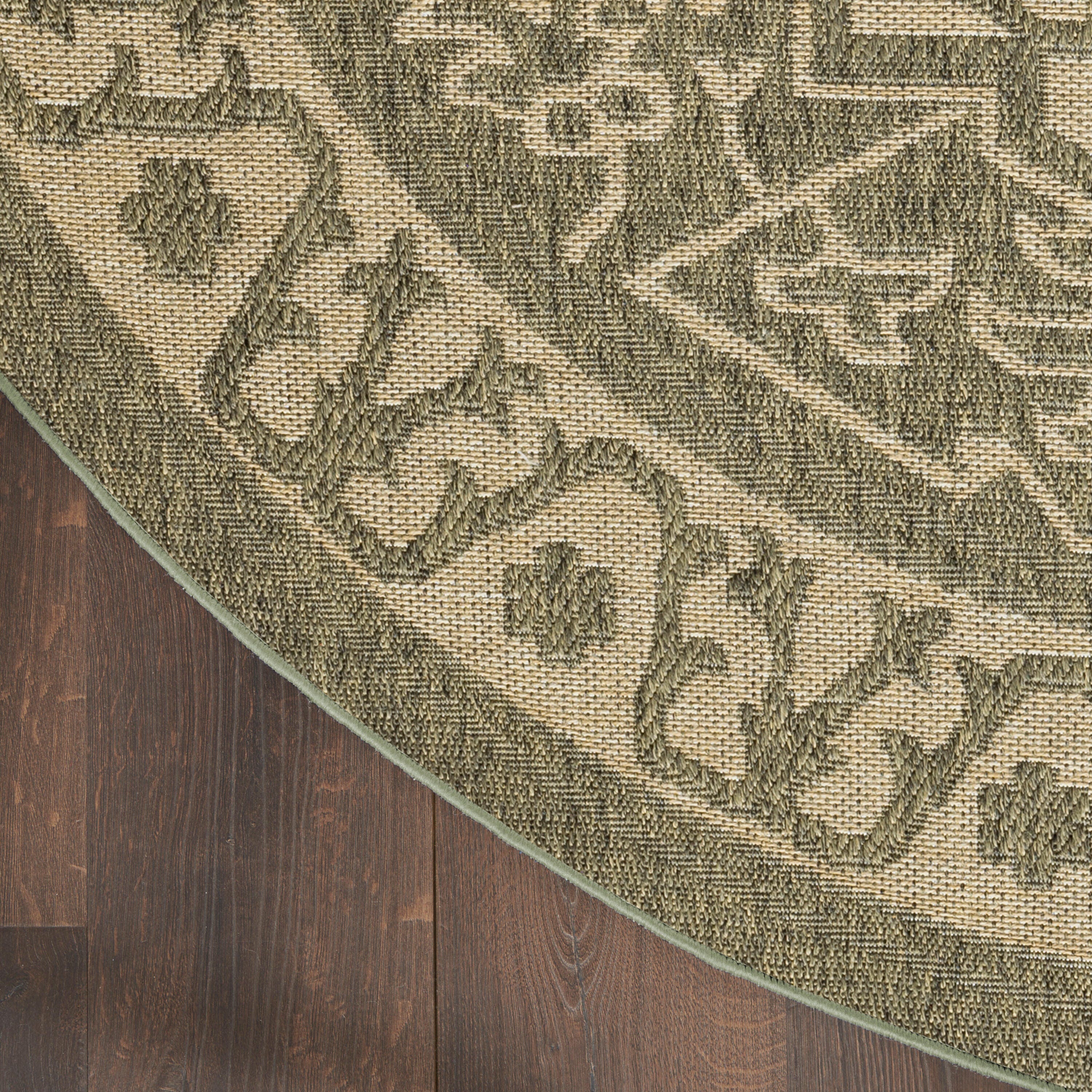 Nourison Home Tulum Persian 8' Round Area Rug, Olive, large