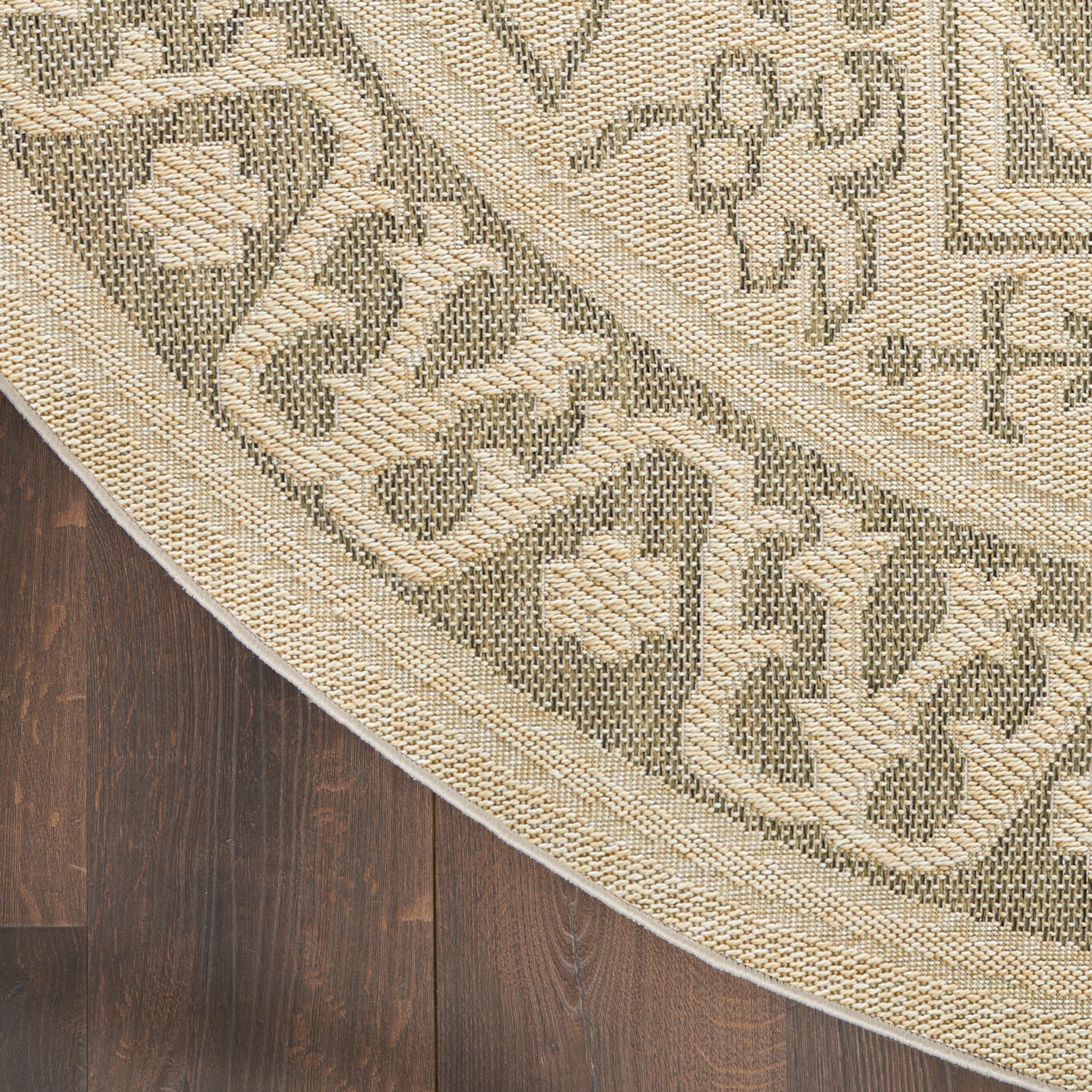Nourison Home Tulum Persian 8' Round Area Rug, Taupe/Olive, large