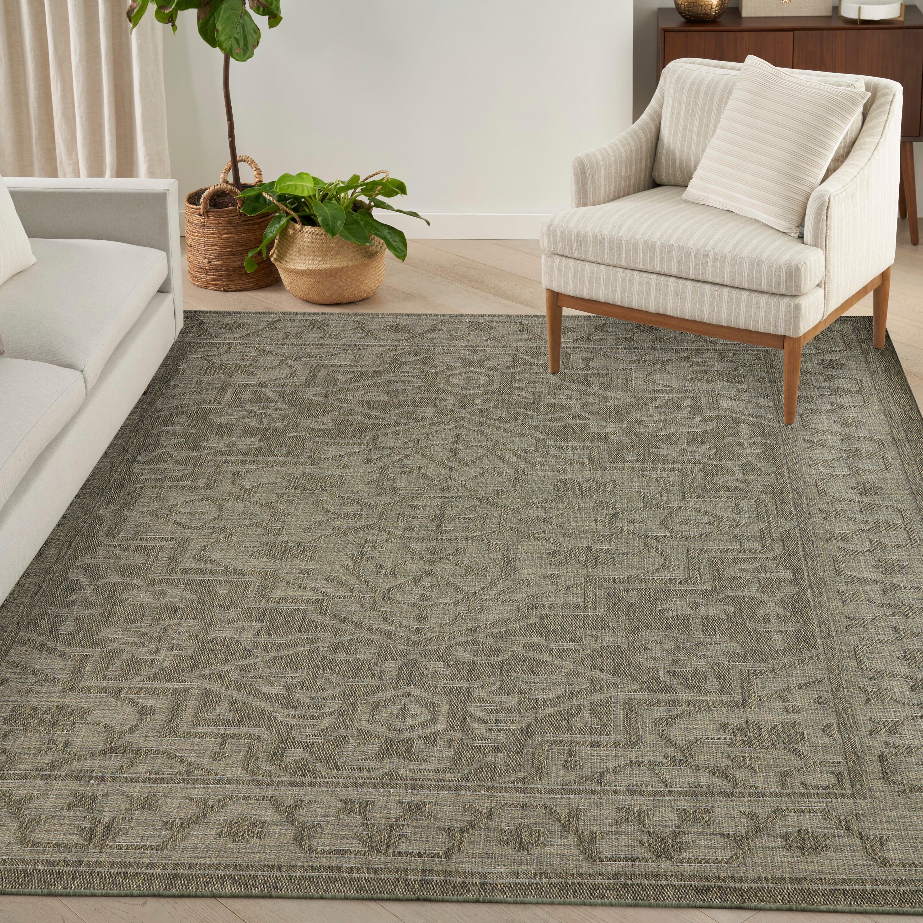 Nourison Home Tulum Persian 9' x 12' Area Rug, Olive, large