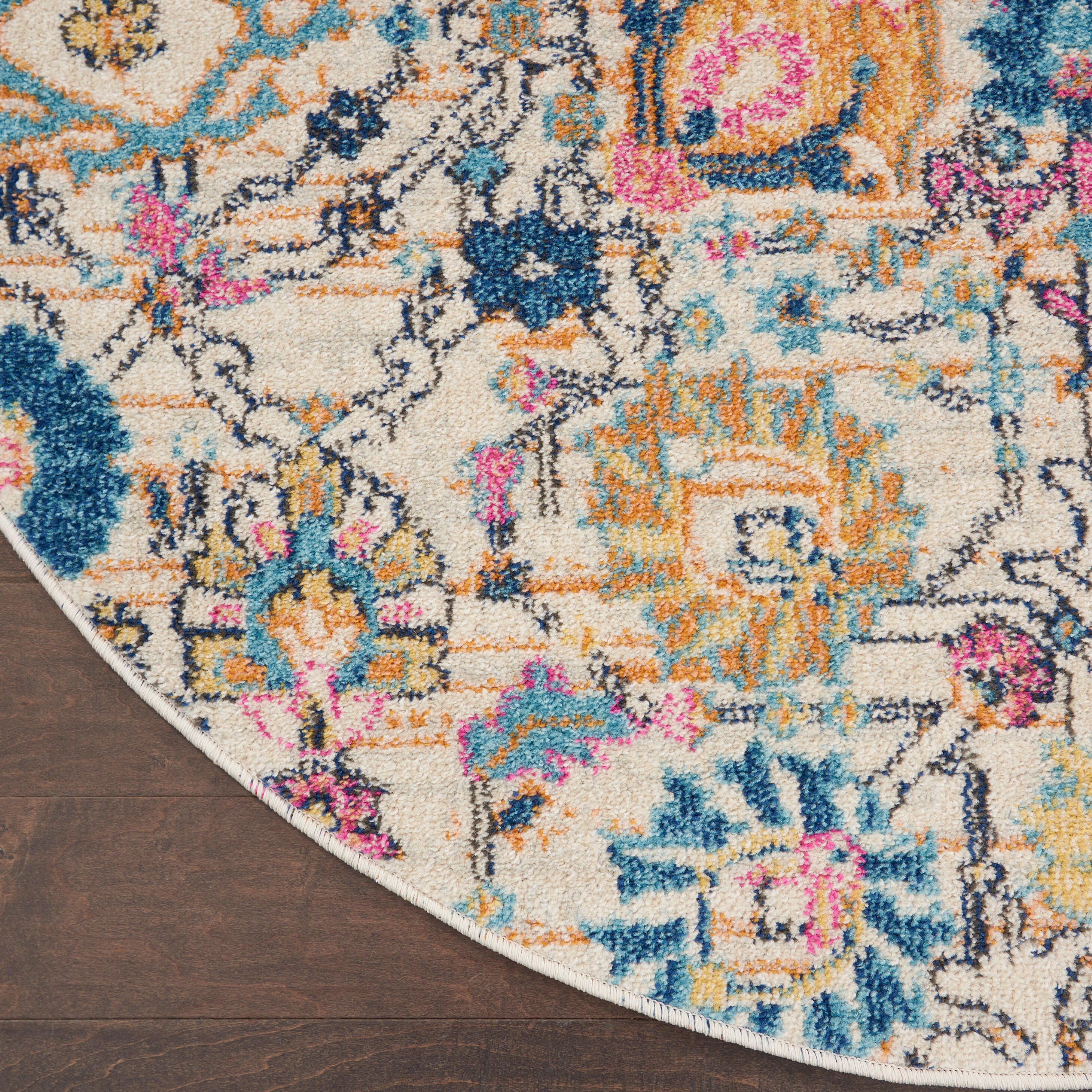 Nourison Home Passion Lush 4' Round Area Rug, Ivory/Multi, large