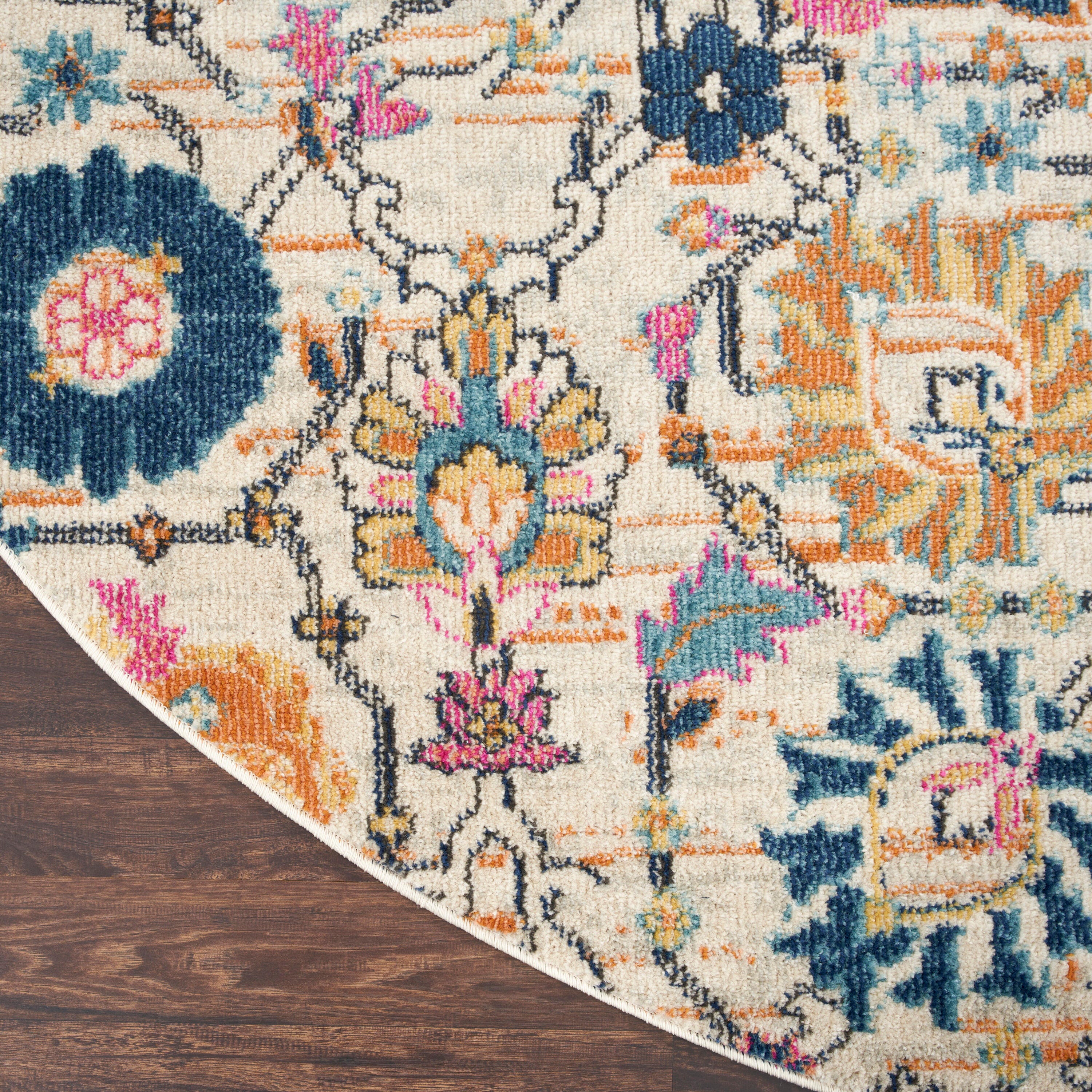 Nourison Home Passion Lush 8' Round Area Rug, Ivory/Multi, large