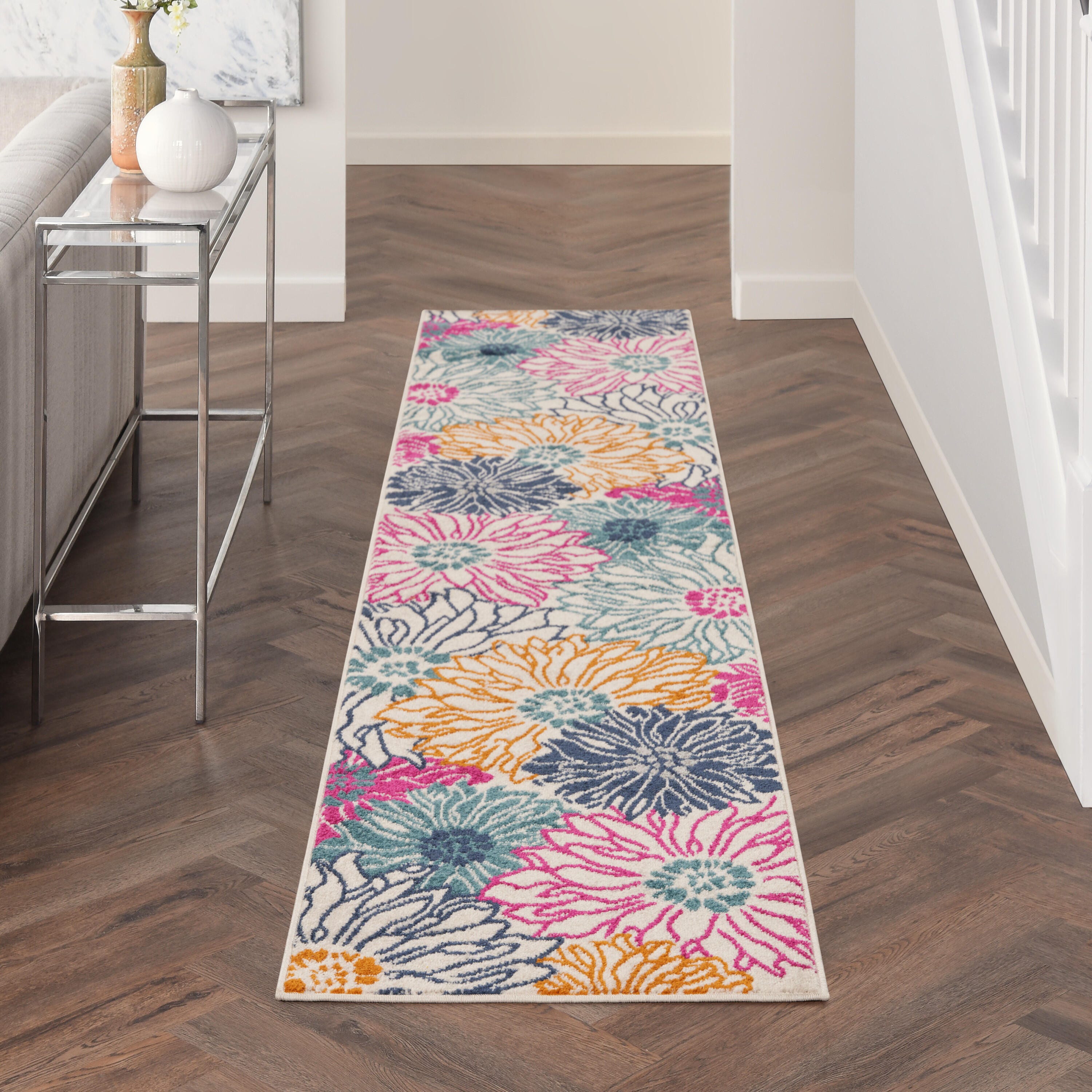Nourison Home Passion Floral 2'2" x 10' Runner Rug, Ivory/Multi, rollover