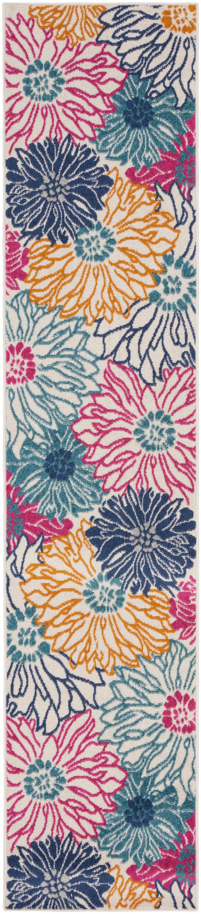 Nourison Home Passion Floral 2'2" x 10' Runner Rug, Ivory/Multi, large