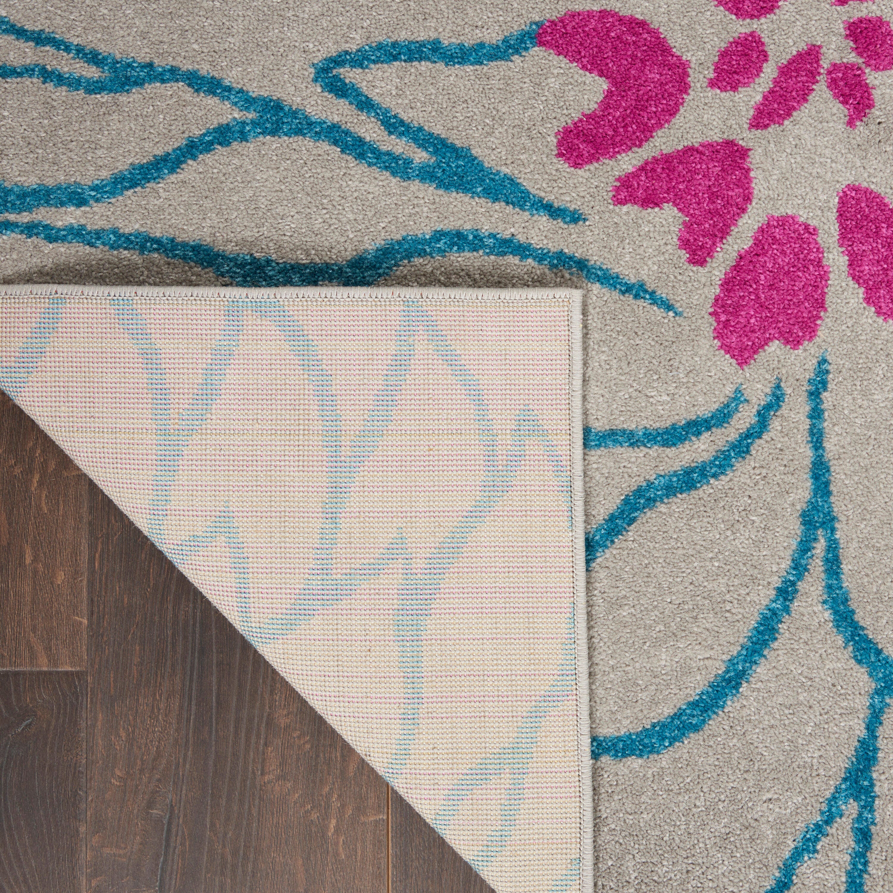 Nourison Home Passion Floral 1'10" x 6' Runner Rug, Gray, large
