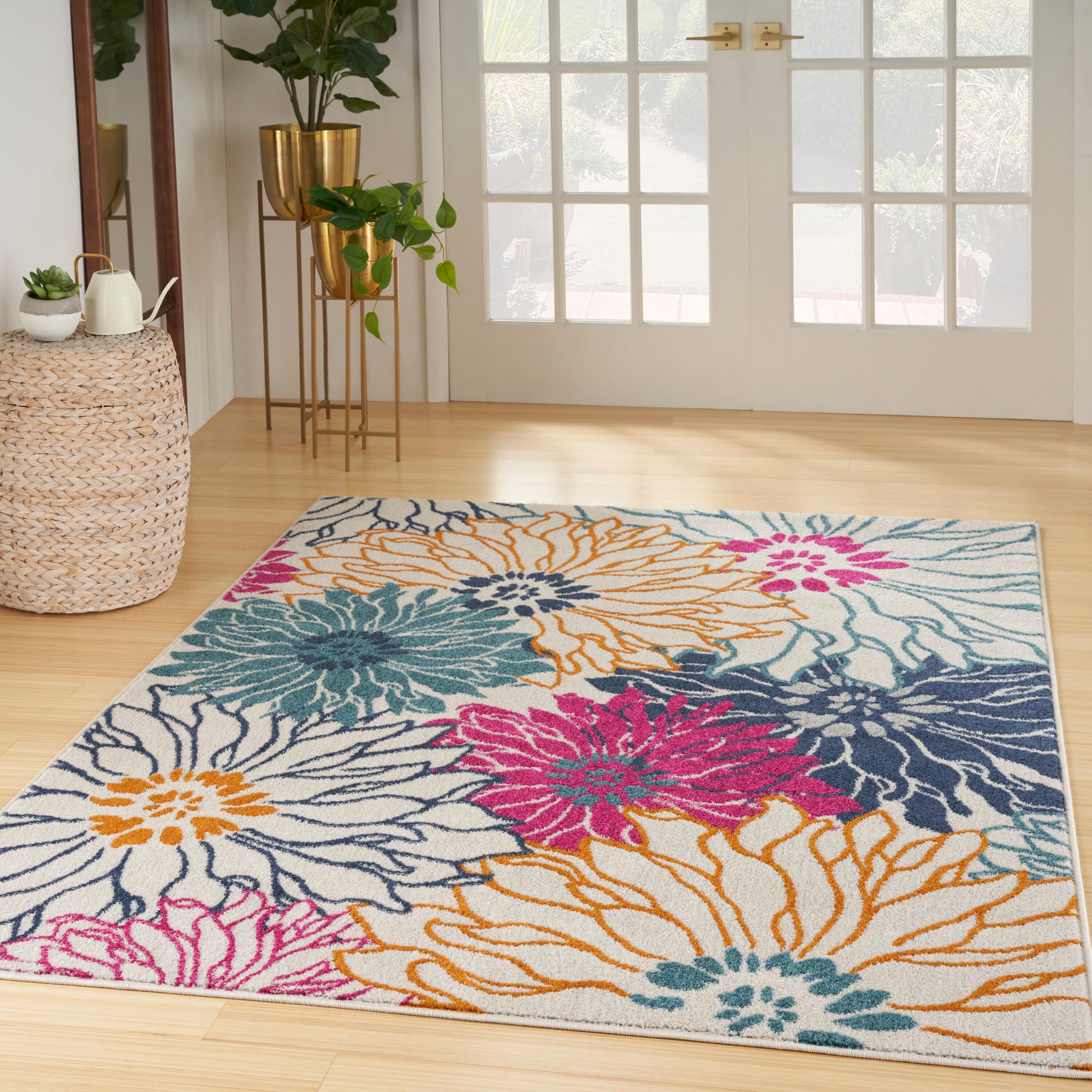 Nourison Home Passion Floral 5'3" x 7'3" Area Rug, Ivory/Multi, rollover