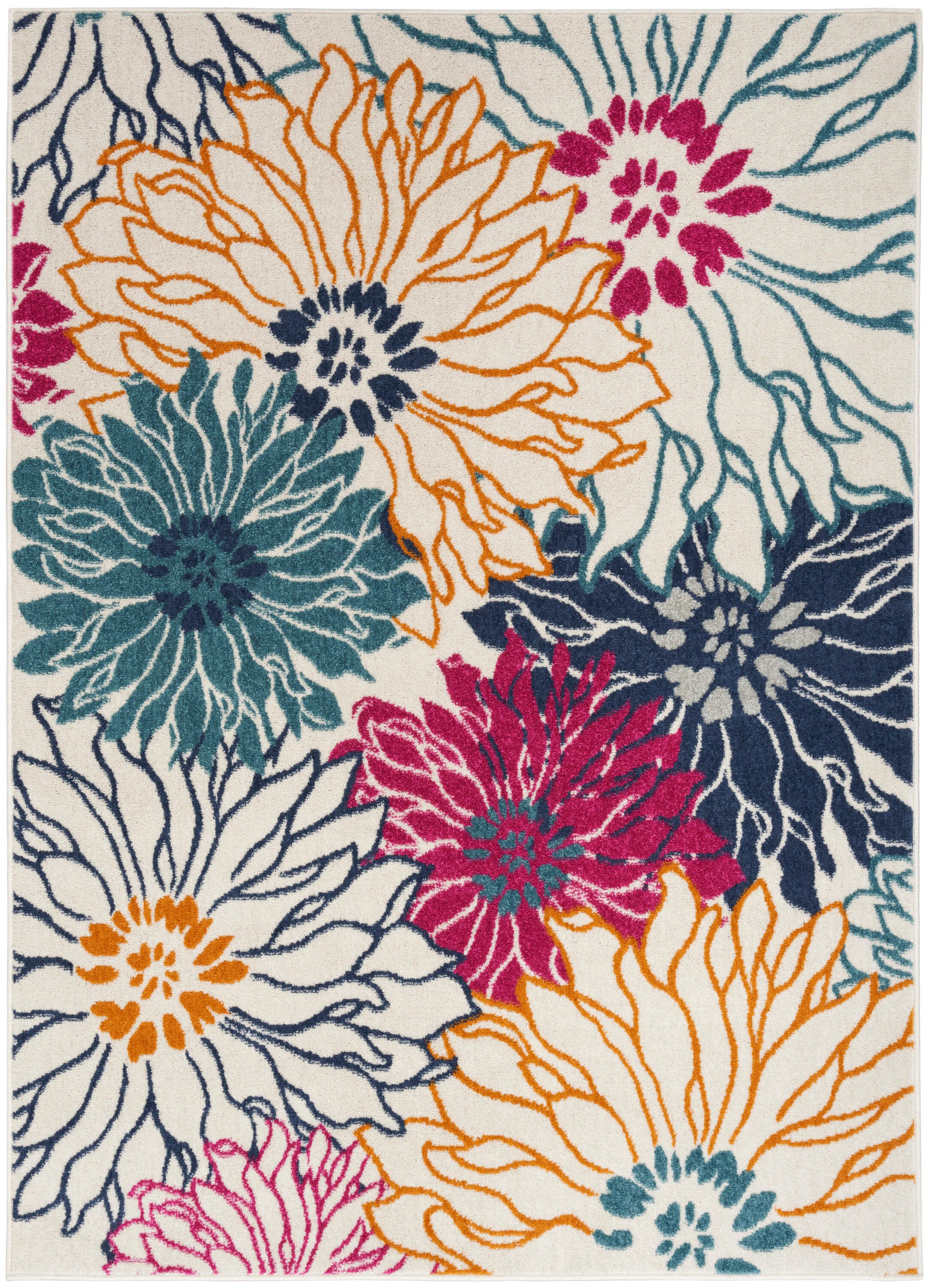 Nourison Home Passion Floral 5'3" x 7'3" Area Rug, Ivory/Multi, large