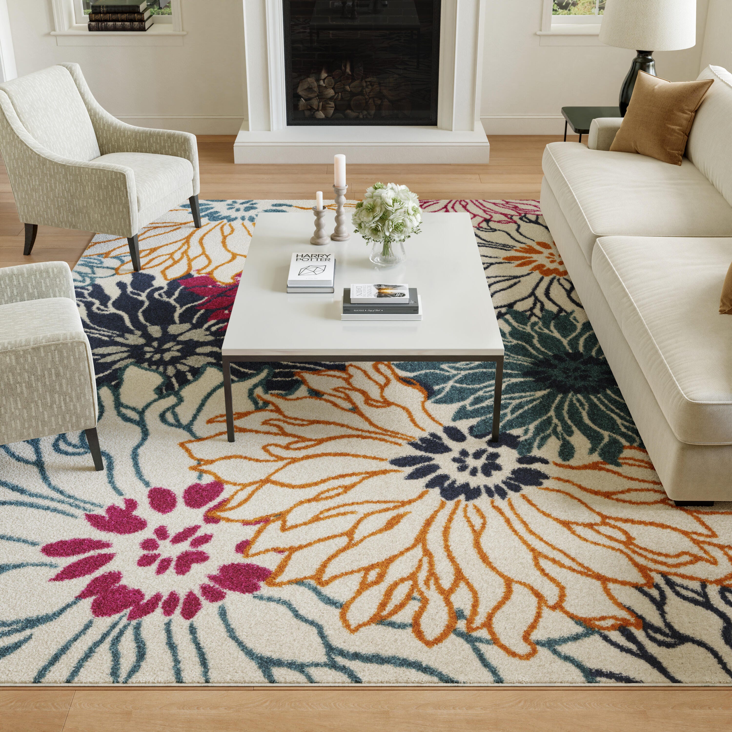 Nourison Home Passion Floral 8' x 10' Area Rug, Ivory/Multi, large