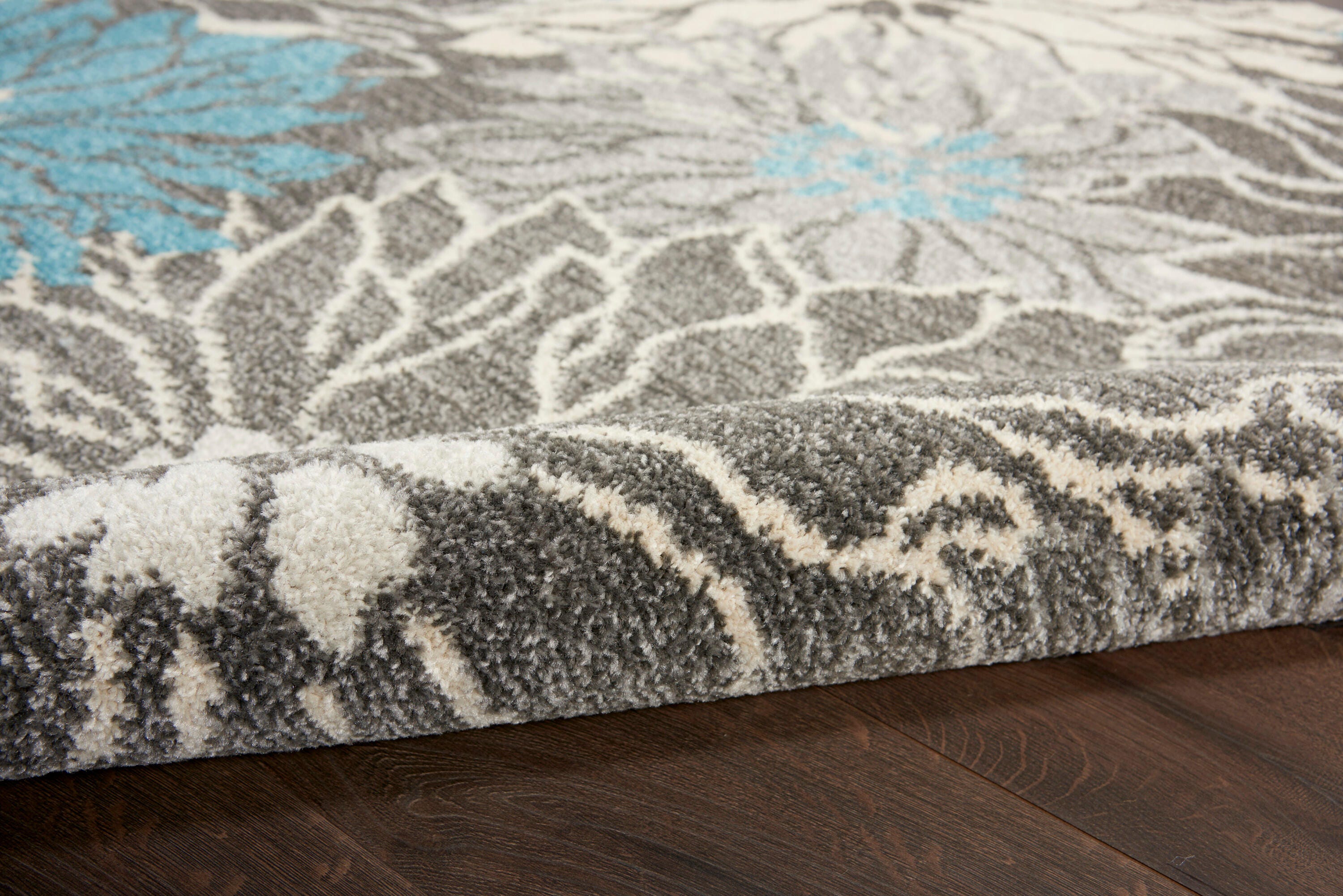 Nourison Home Passion Floral 9' x 12' Area Rug, Charcoal/Blue, large