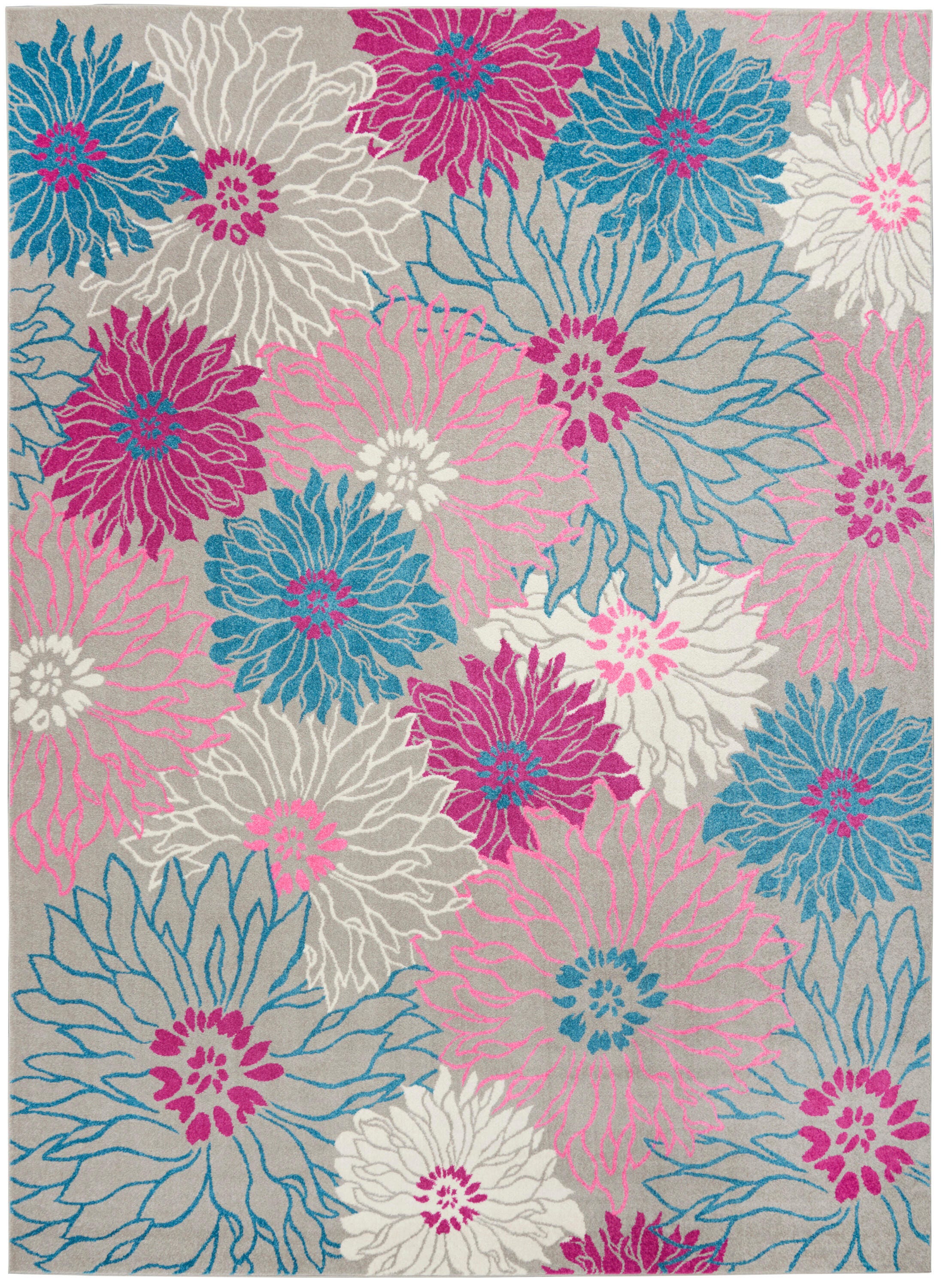 Nourison Home Passion Floral 9' x 12' Area Rug, Gray, large