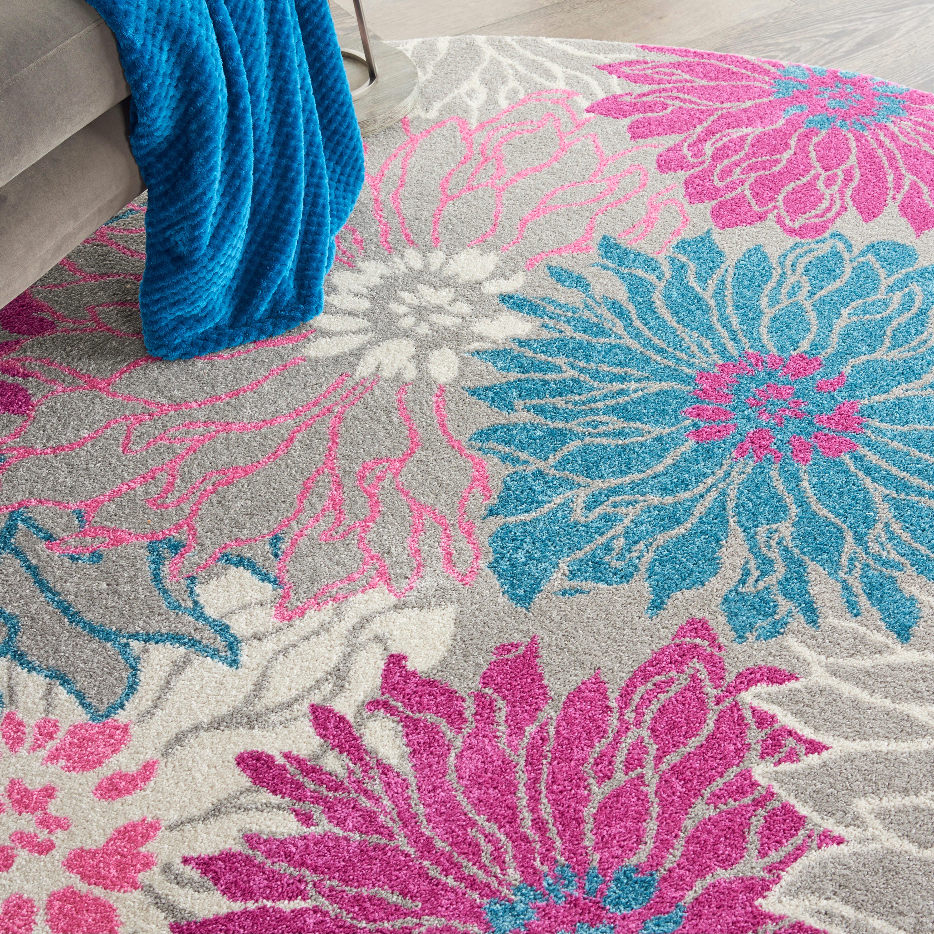 Nourison Home Passion Floral 9' x 12' Area Rug, Gray, large