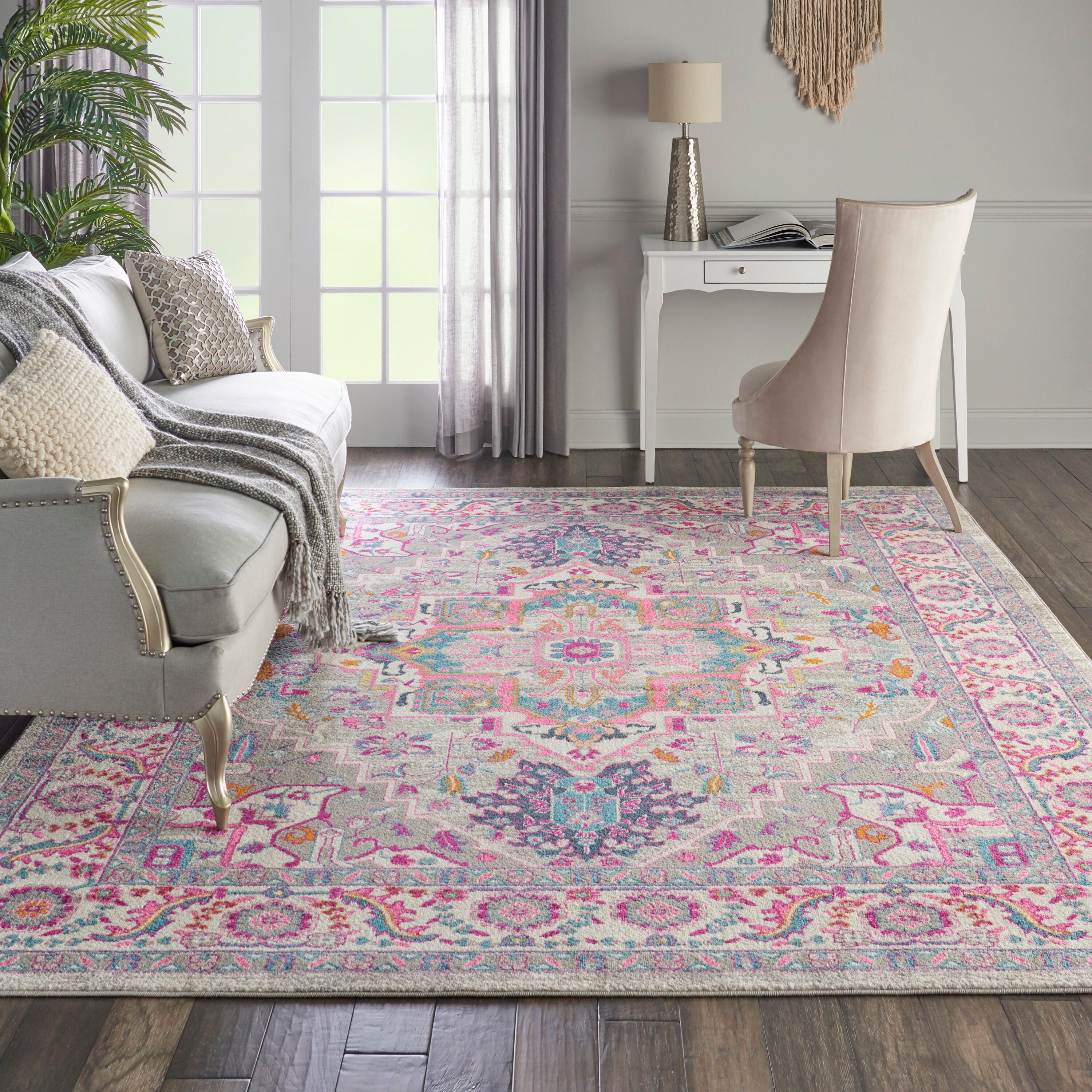 Nourison Home Passion 9' x 12' Area Rug, Light Gray/Pink, rollover