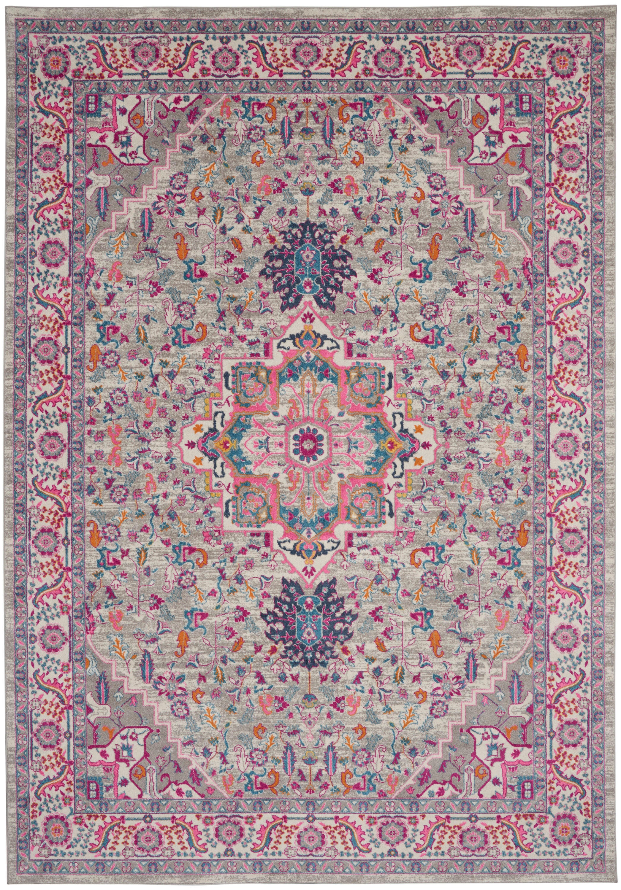 Nourison Home Passion 9' x 12' Area Rug, Light Gray/Pink, large