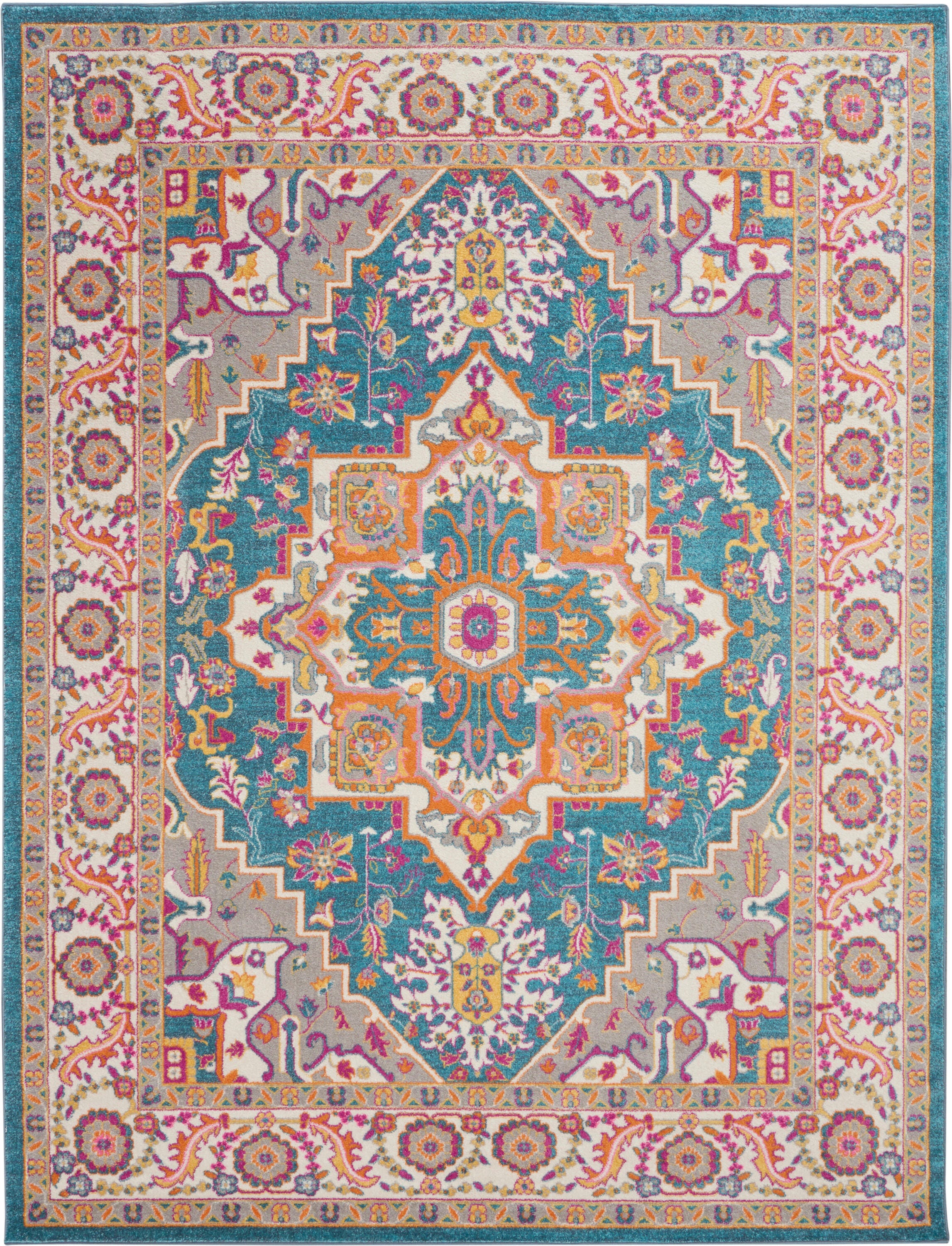 Nourison Home Passion 9' x 12' Area Rug, Teal/Multi, large