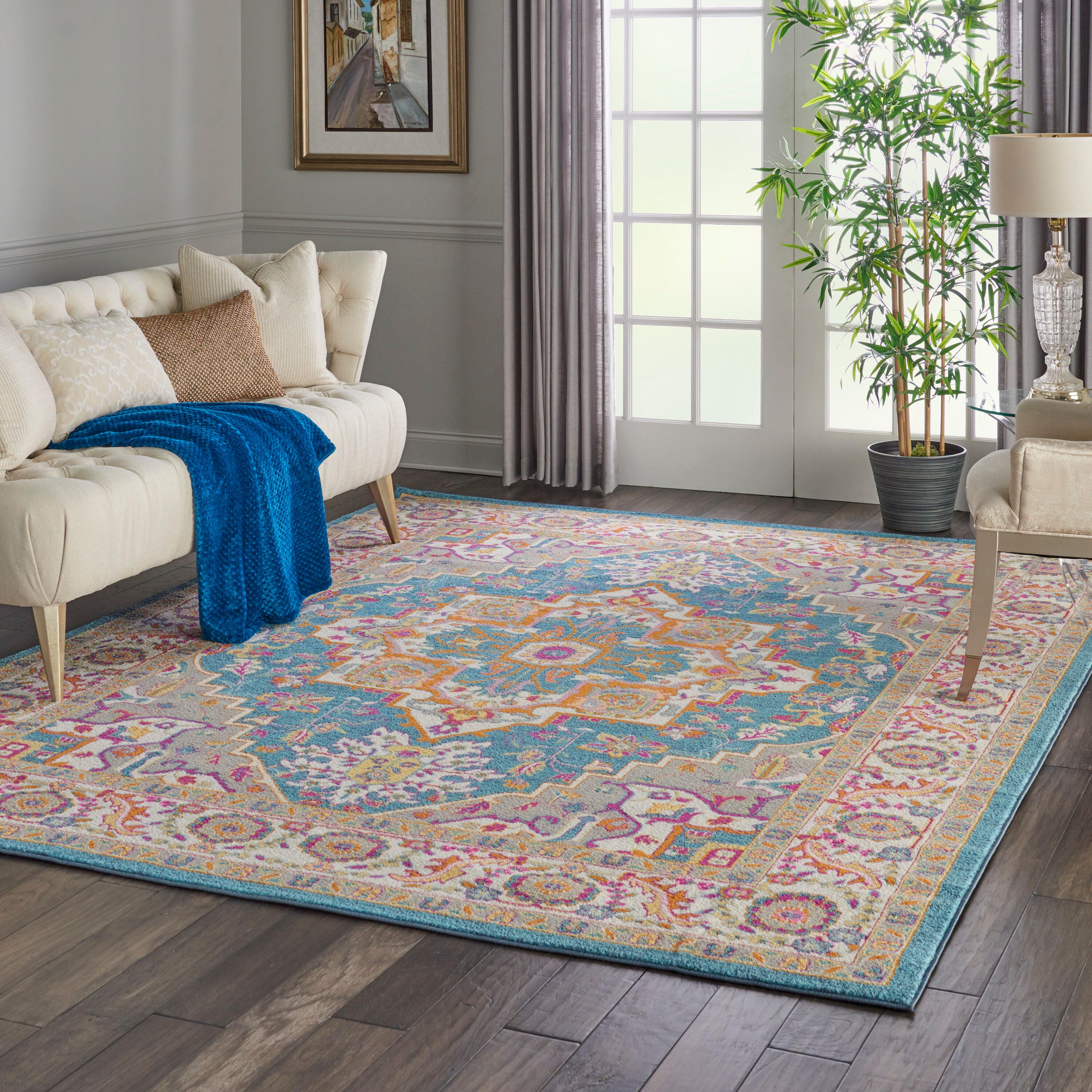 Nourison Home Passion 9' x 12' Area Rug, Teal/Multi, large
