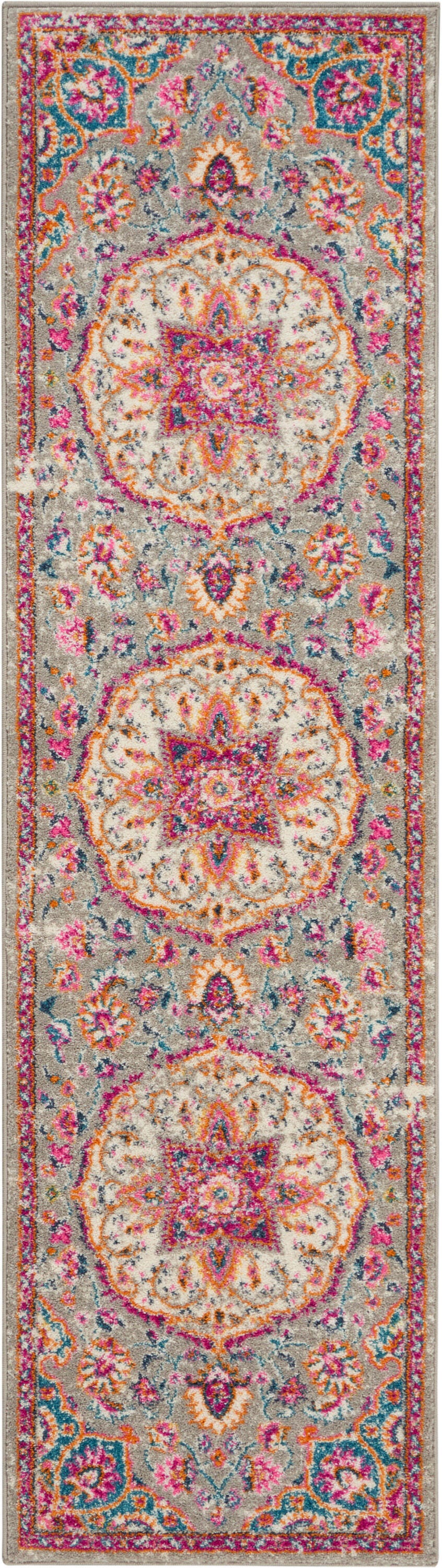 Nourison Home Passion Classic 2'2" x 10' Runner Rug, Gray/Multi, large