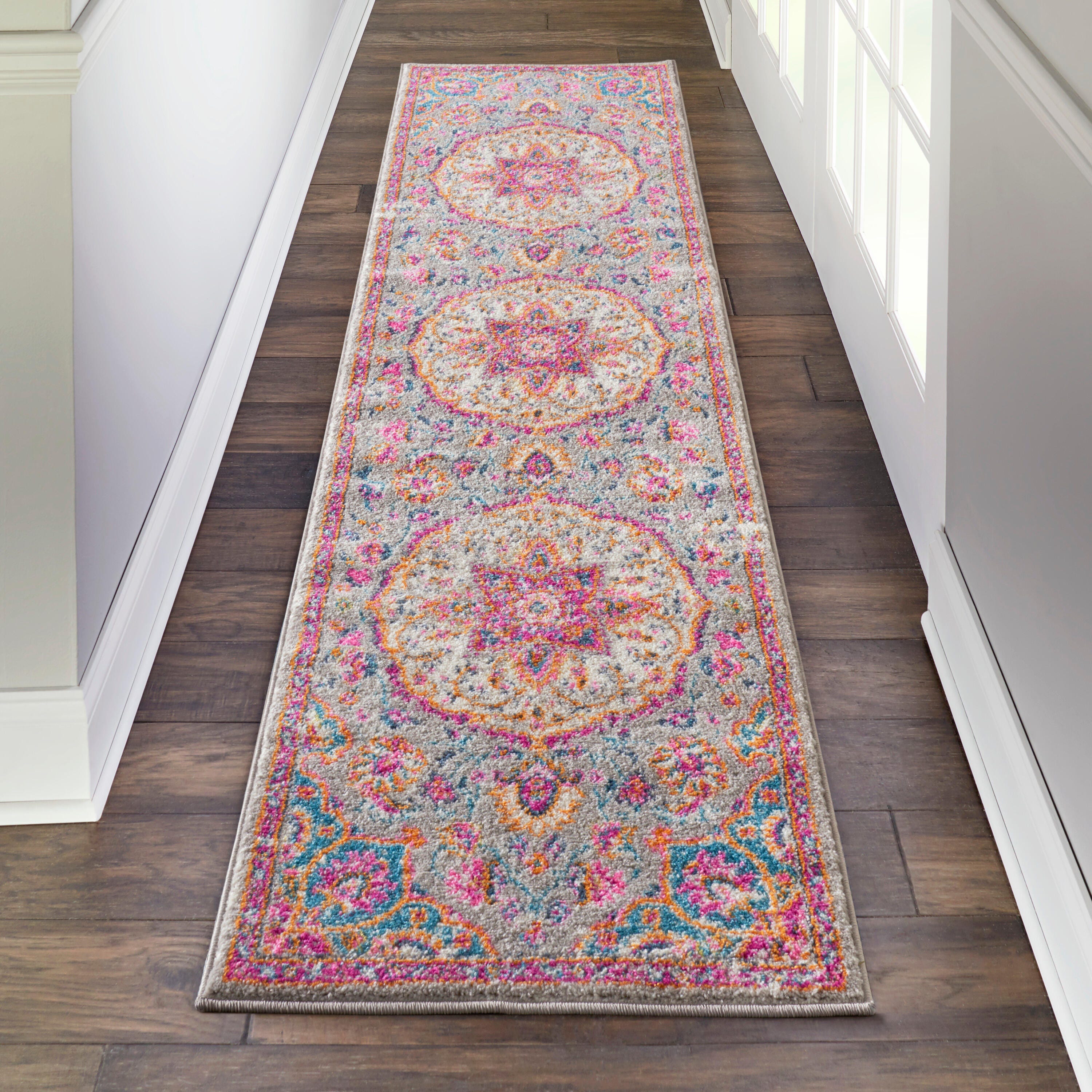 Nourison Home Passion Classic 2'2" x 7'6" Runner Rug, Gray/Multi, rollover