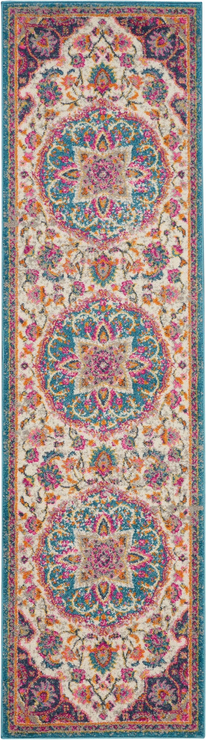 Nourison Home Passion Classic 2'2" x 7'6" Runner Rug, Ivory/Multi, large