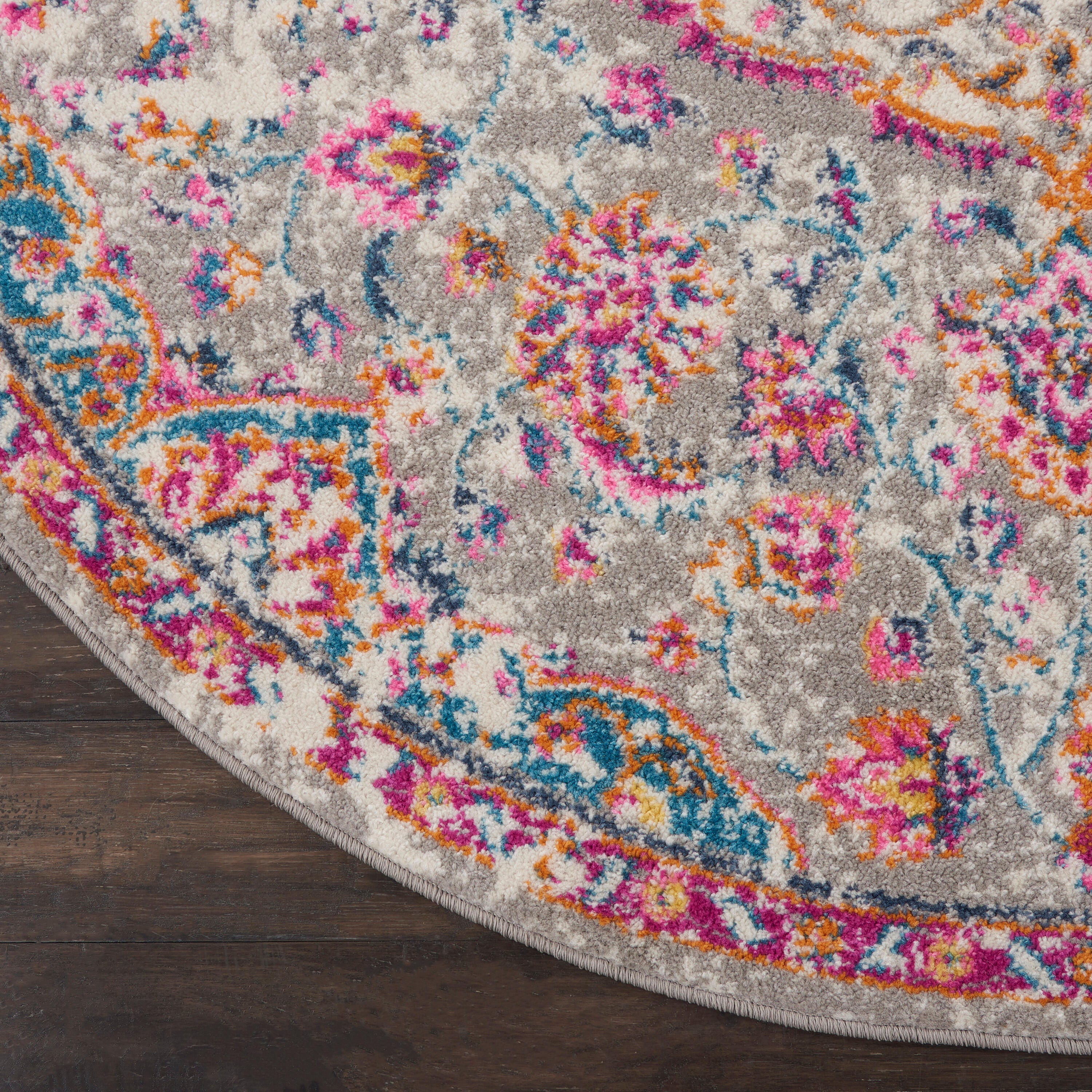 Nourison Home Passion Classic 5' Round Area Rug, Gray/Multi, large