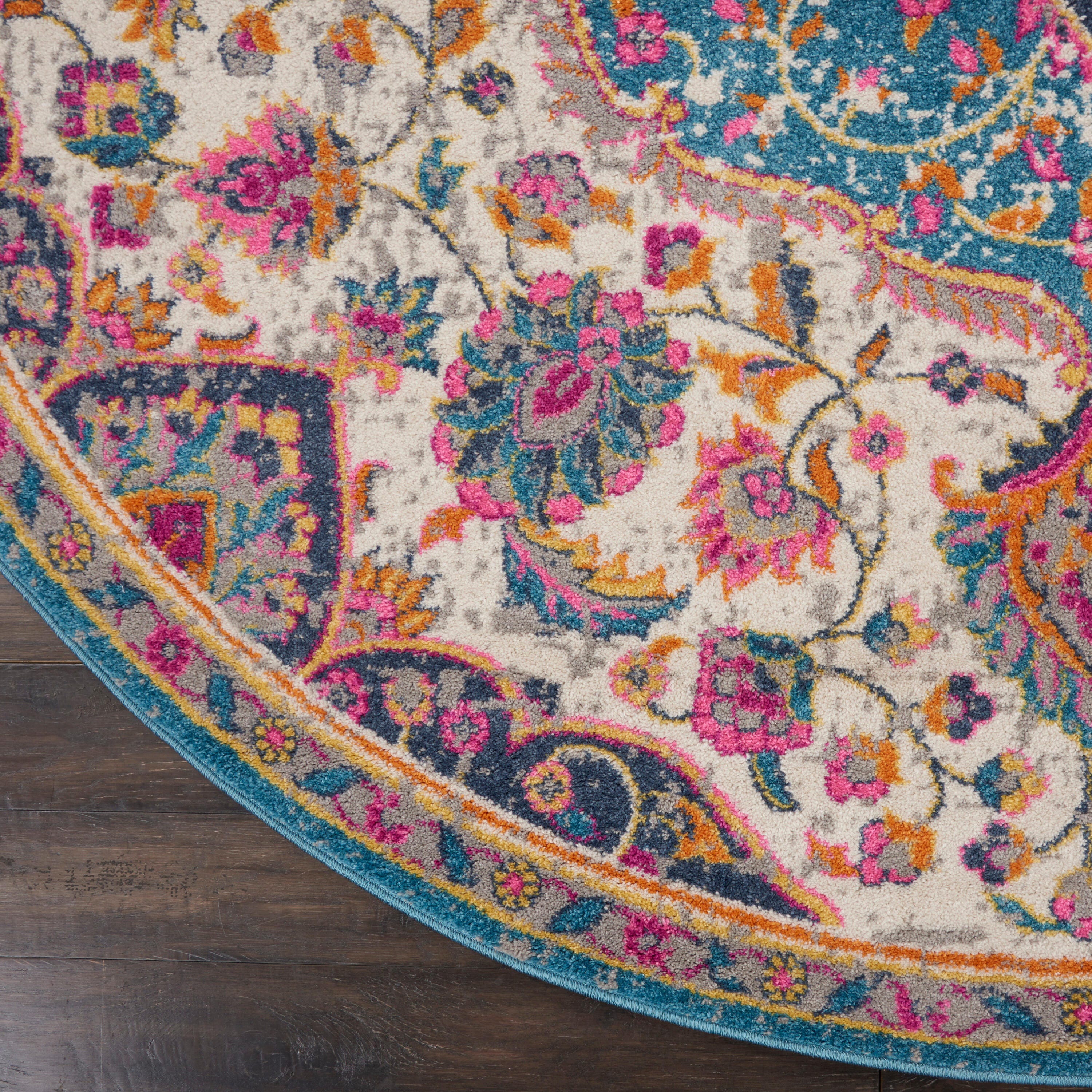 Nourison Home Passion Classic 5' Round Area Rug, Ivory/Multi, large