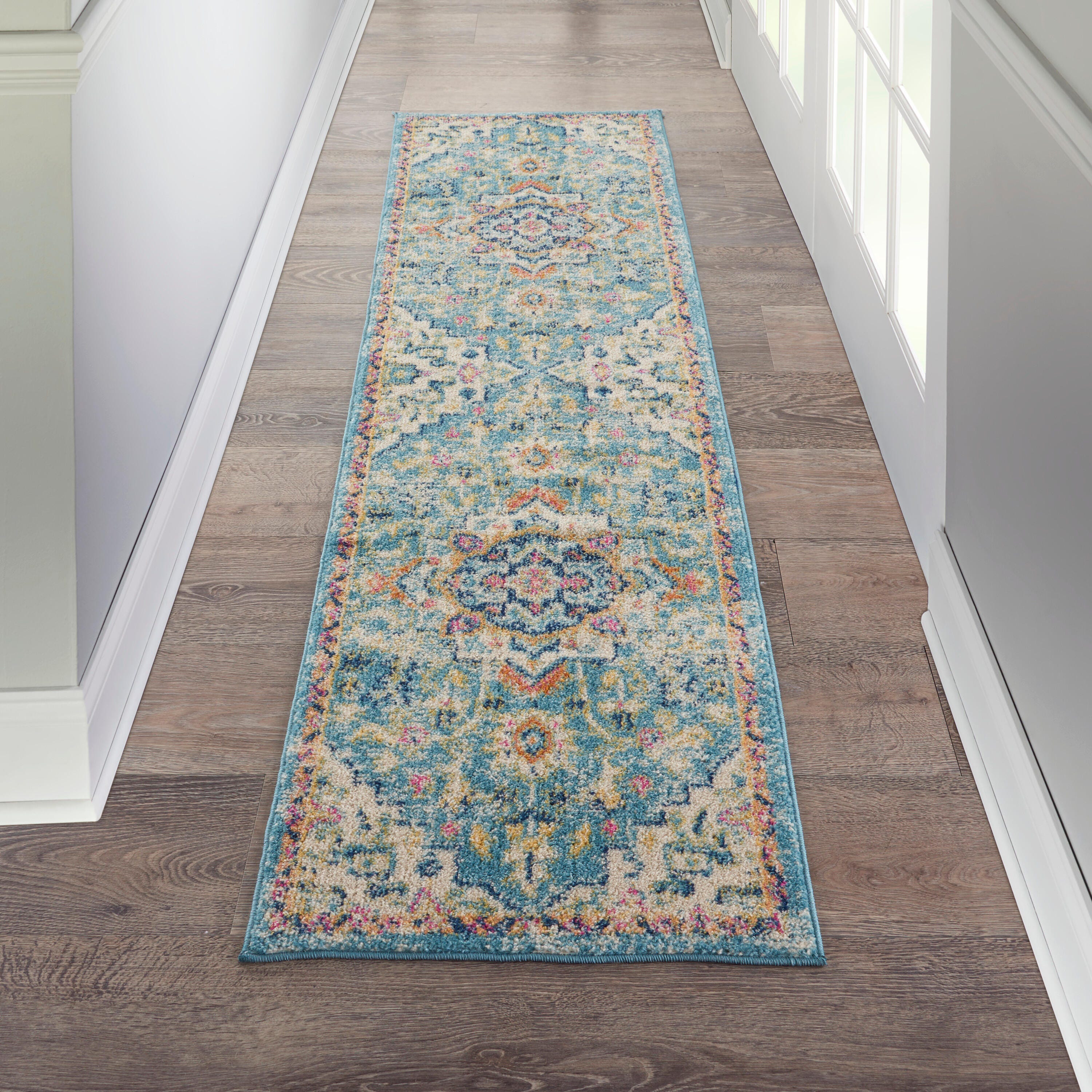 Nourison Home Passion Persian 2'2" x 10' Runner Rug, Ivory/Light Blue, rollover