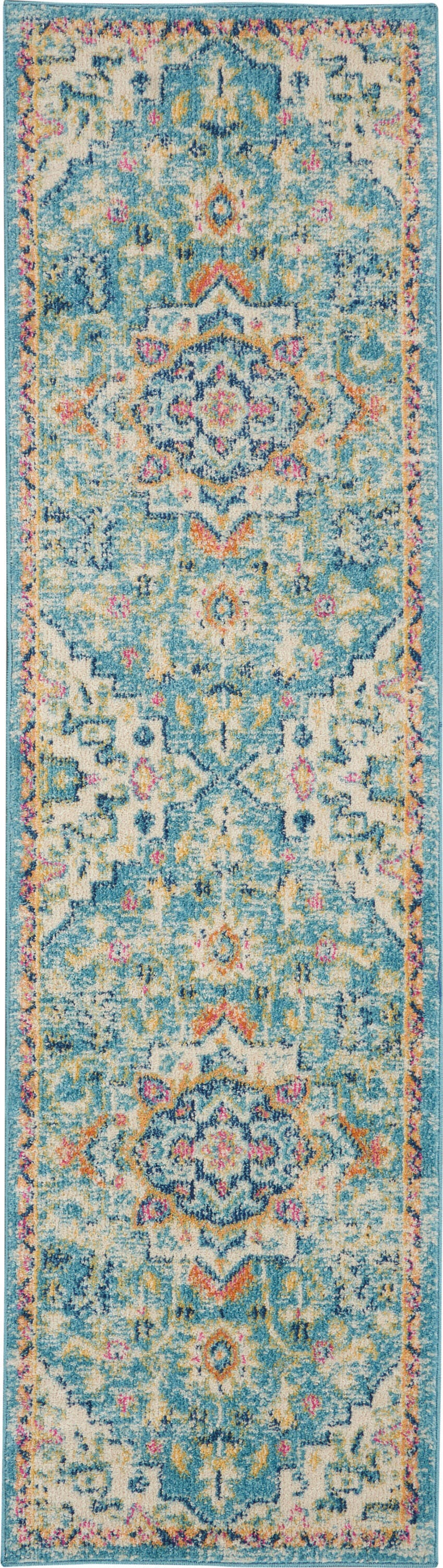 Nourison Home Passion Persian 2'2" x 10' Runner Rug, Ivory/Light Blue, large