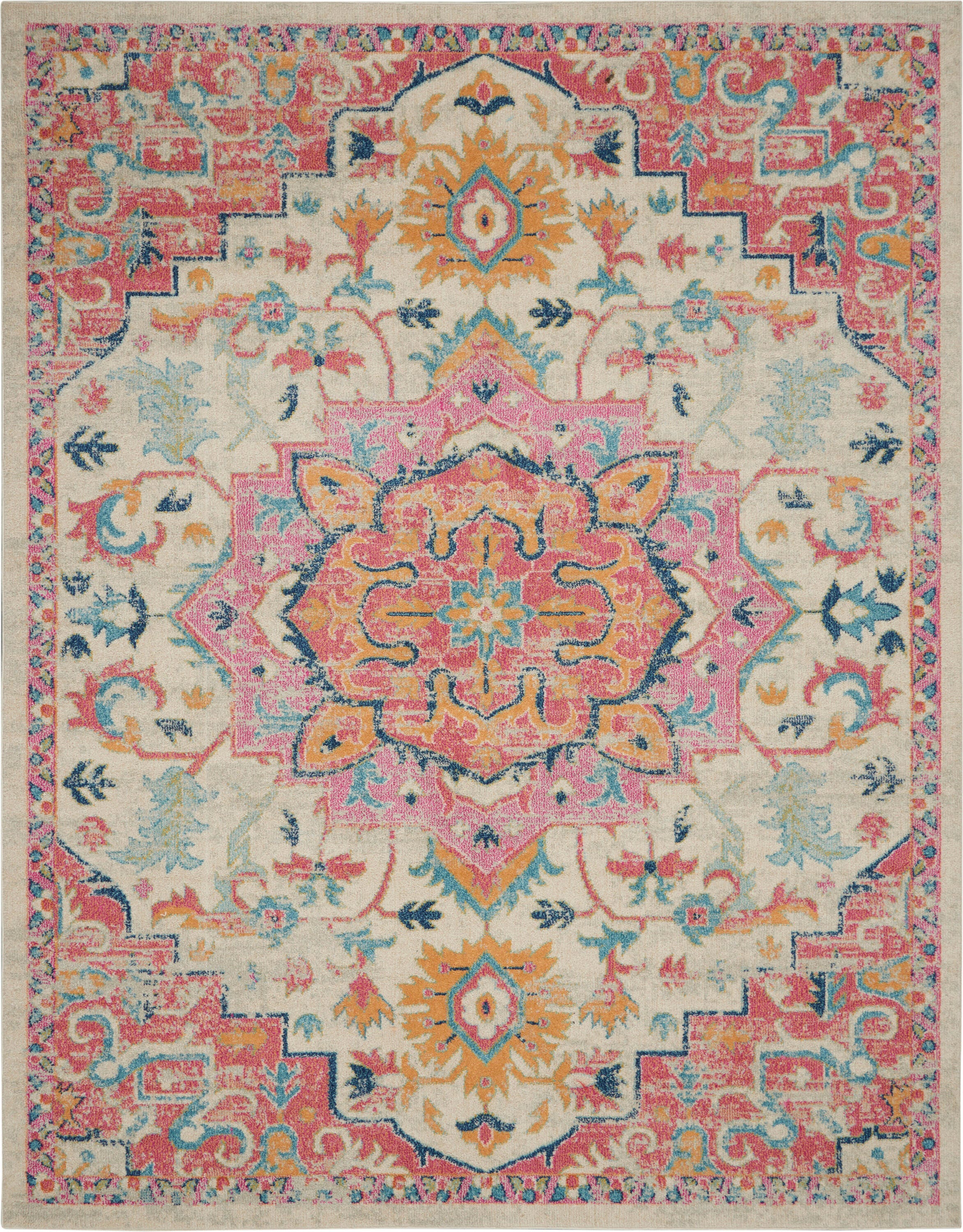 Nourison Home Passion Persian 6' x 9' Area Rug, Ivory/Pink, large