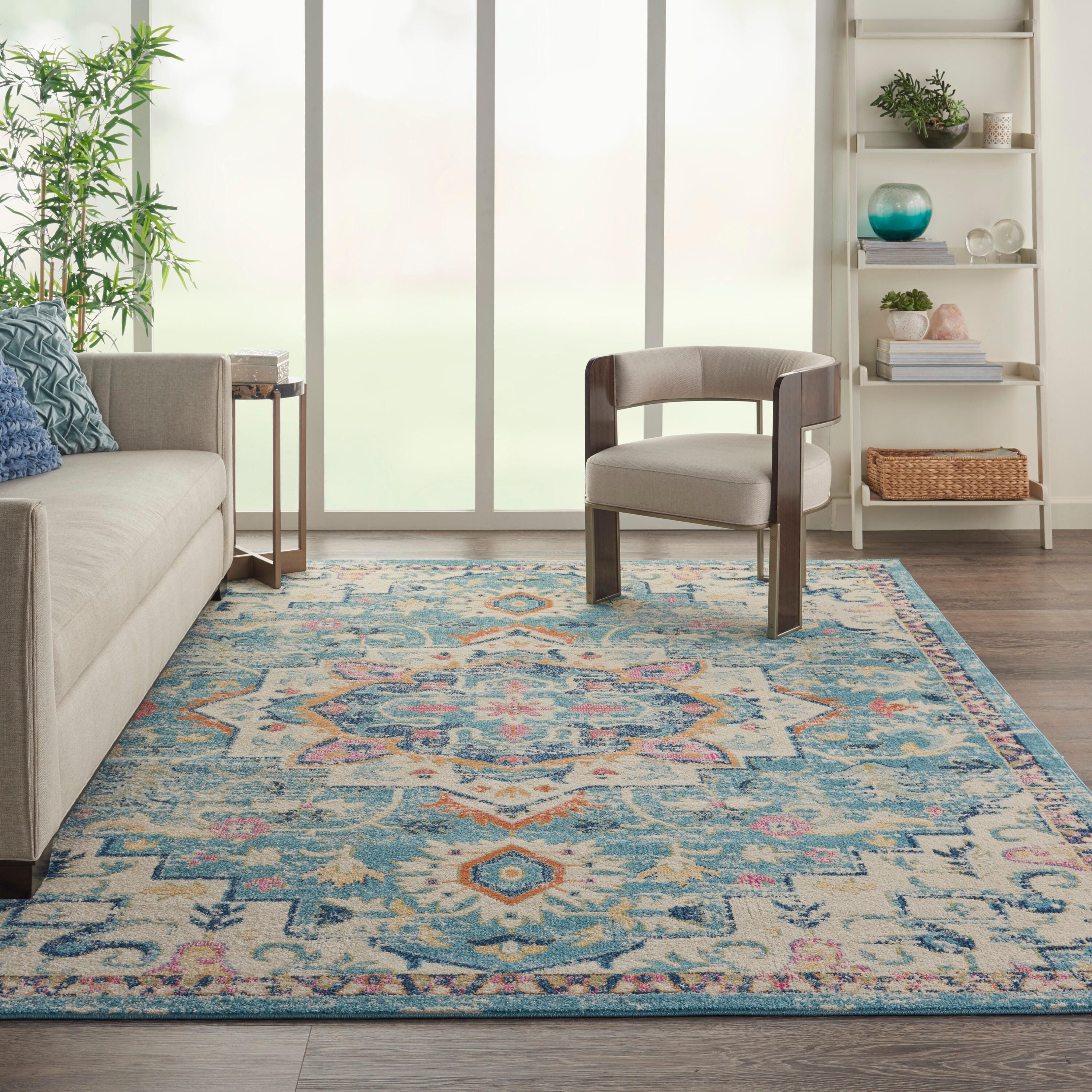 Nourison Home Passion Persian 9' x 12' Area Rug, Ivory/Light Blue, large