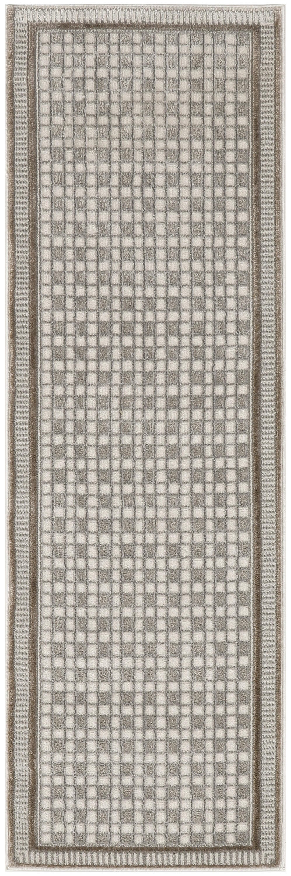 Nourison Home Nordic Geometric 2' x 6' Runner Rug, Ivory/Gray, large