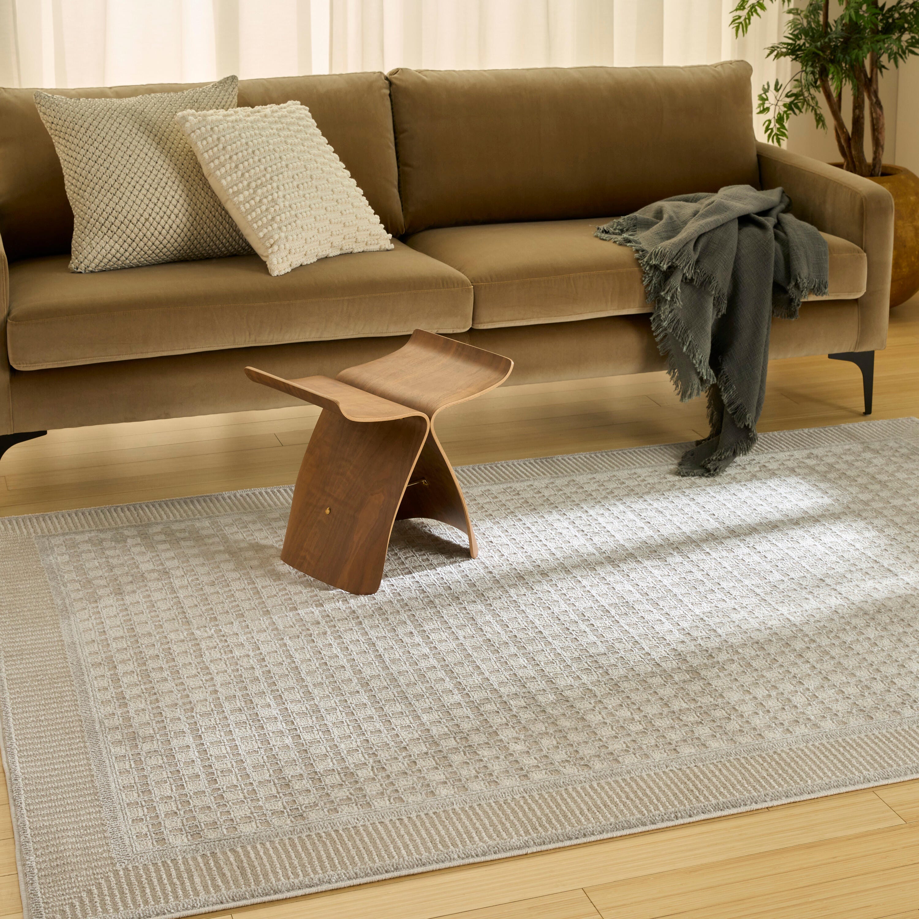 Nourison Home Nordic Geometric 4' x 6' Area Rug, Beige, large