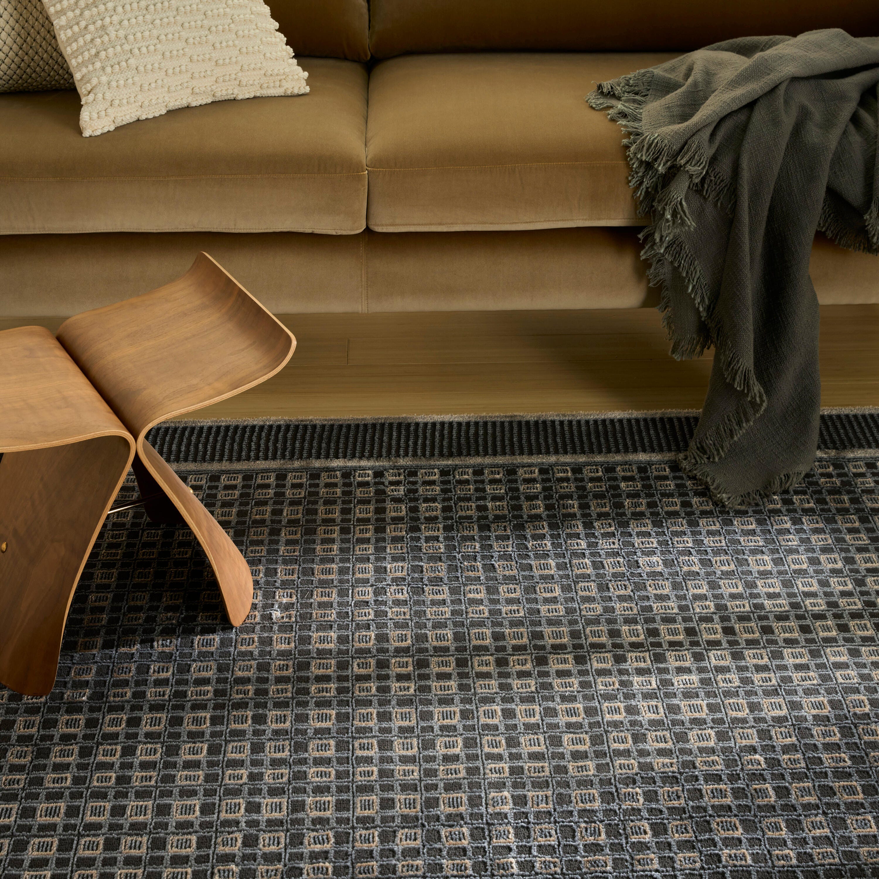 Nourison Home Nordic Geometric 4' x 6' Area Rug, Black/Taupe, large