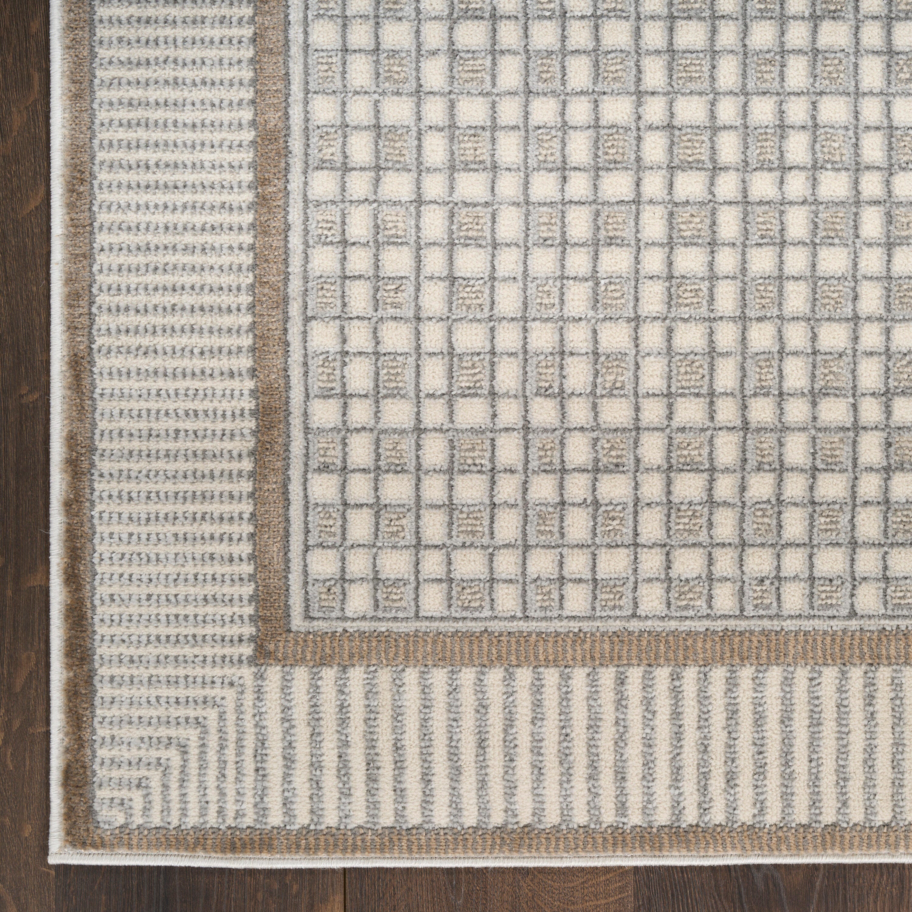 Nourison Home Nordic Geometric 4' x 6' Area Rug, Ivory/Gray, large