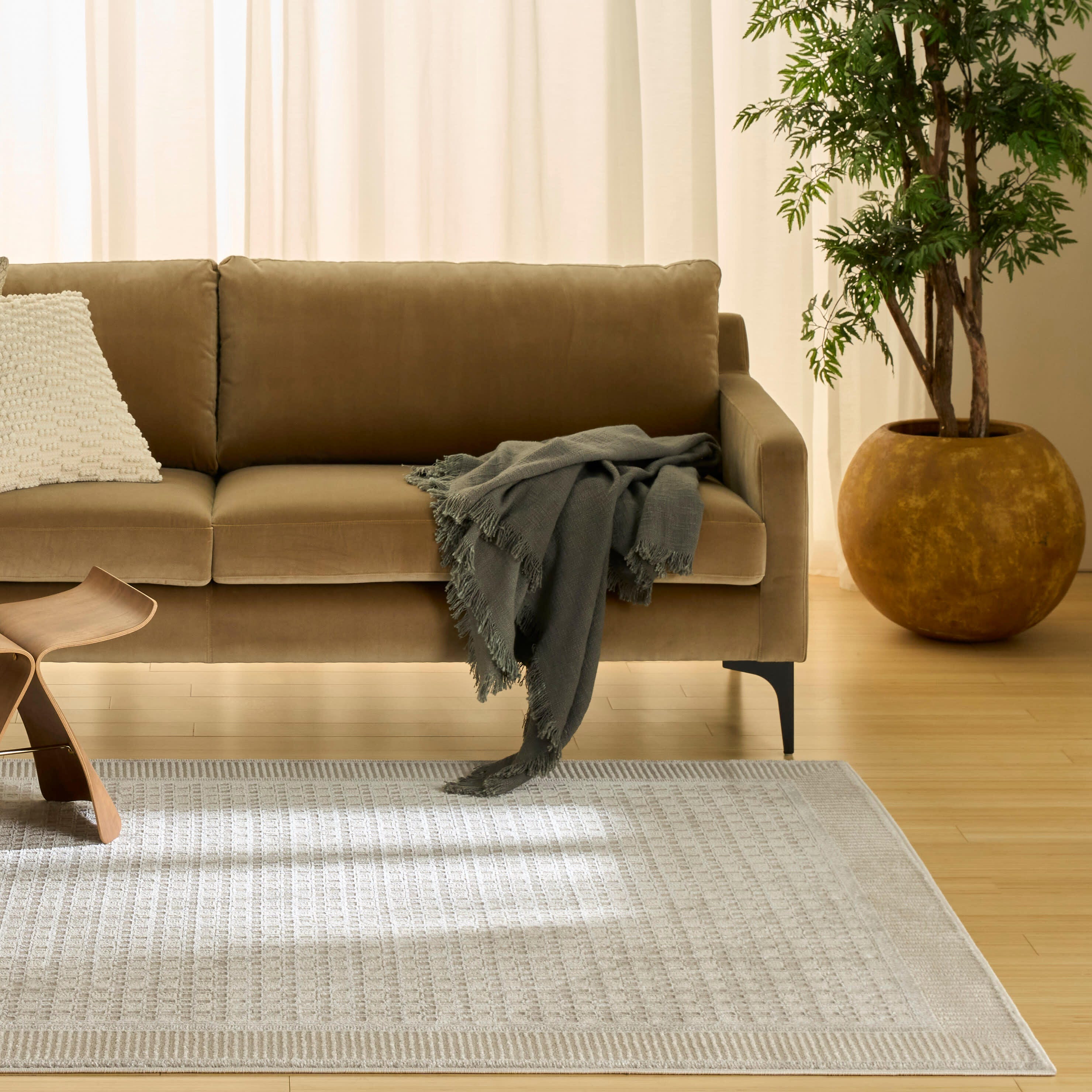 Nourison Home Nordic Geometric 5' x 7' Area Rug, Beige, rollover