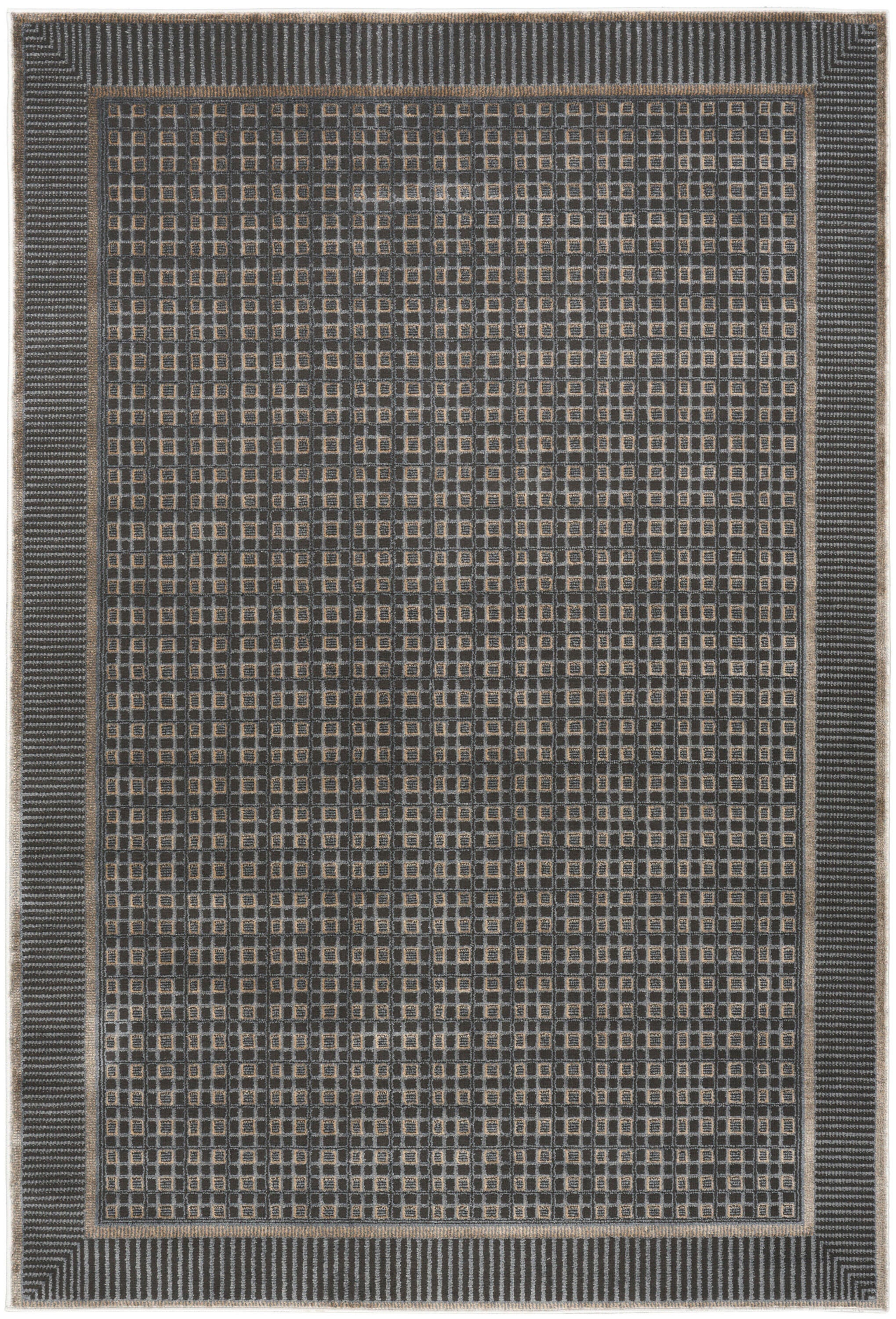 Nourison Home Nordic Geometric 5' x 7' Area Rug, Black/Taupe, large