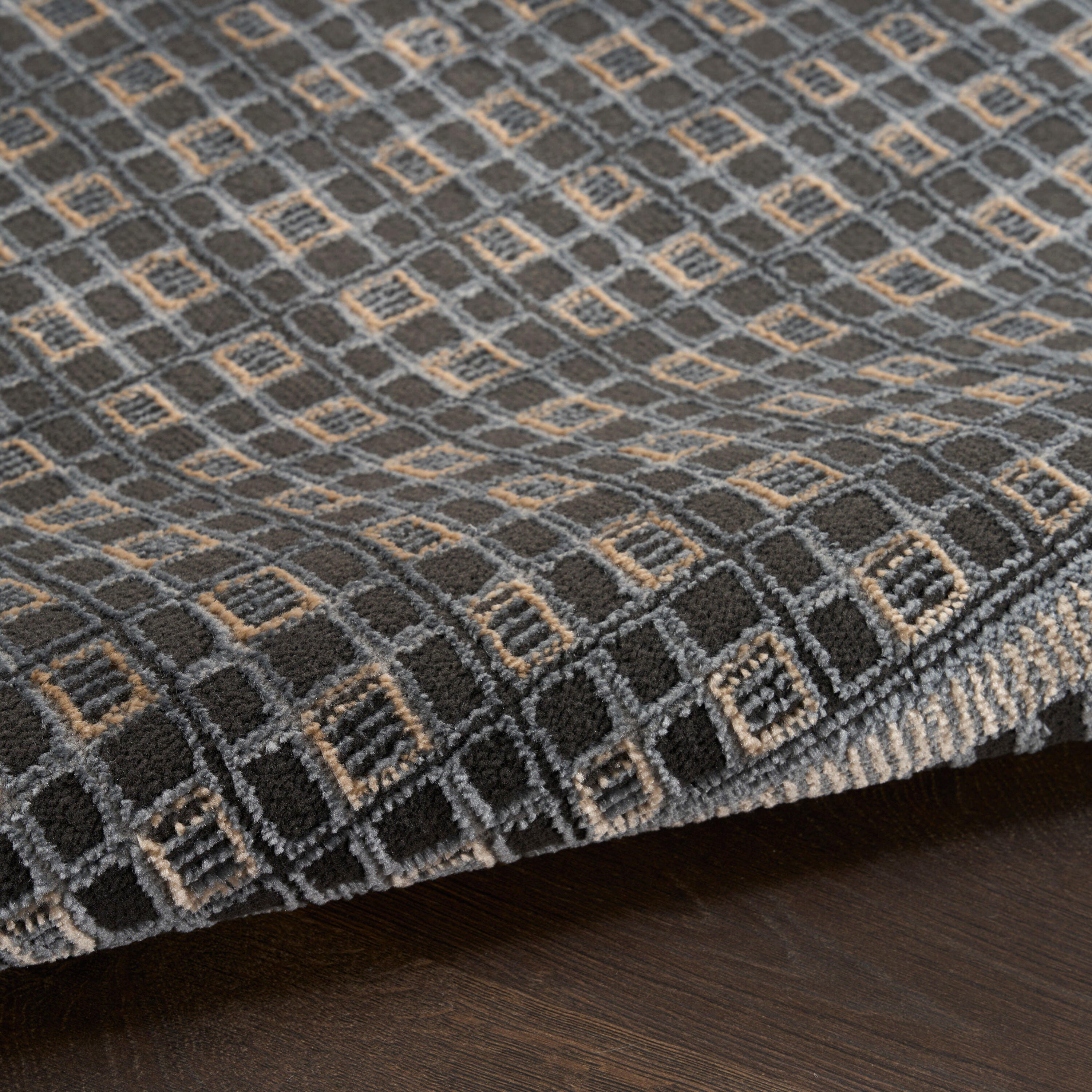 Nourison Home Nordic Geometric 5' x 7' Area Rug, Black/Taupe, large