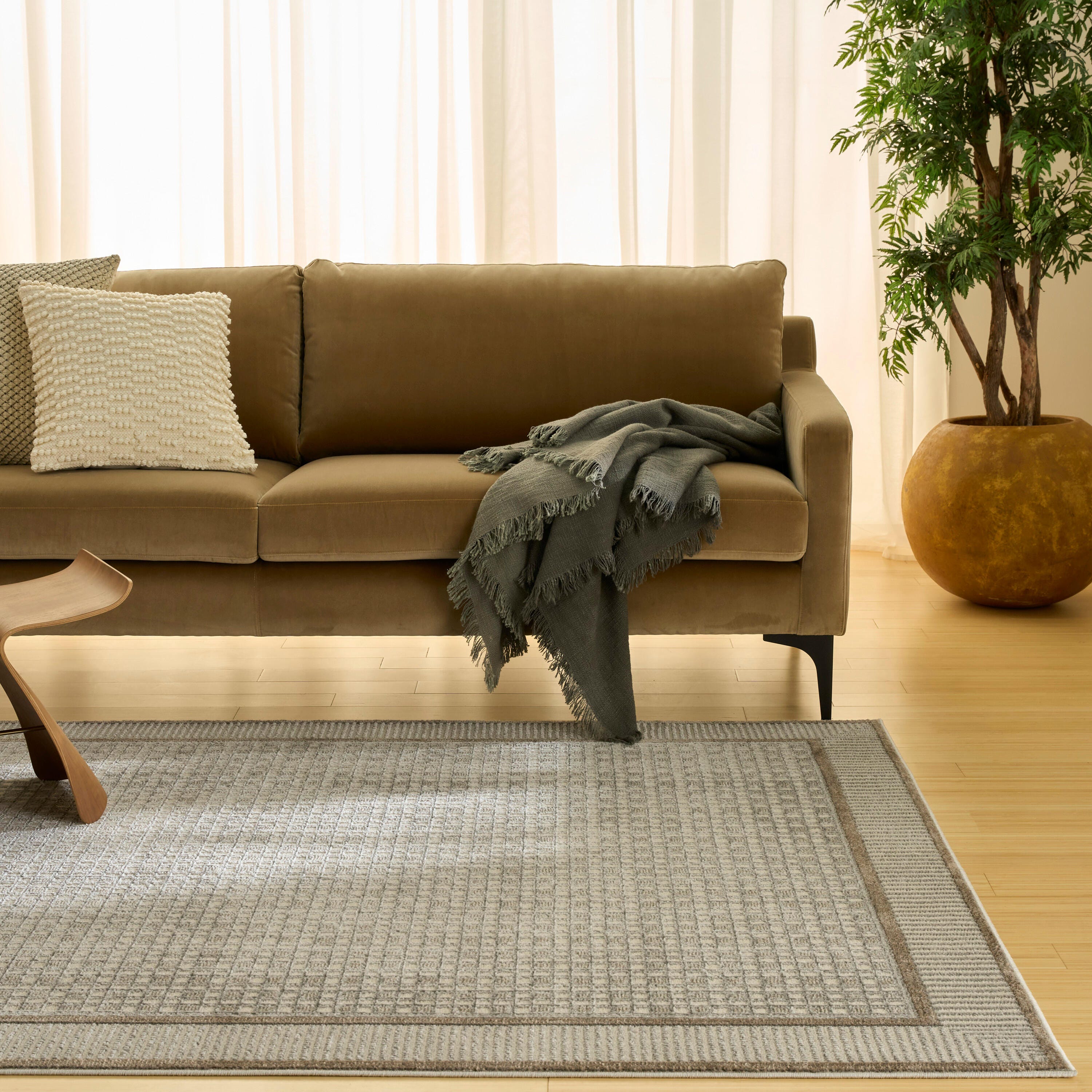 Nourison Home Nordic Geometric 5' x 7' Area Rug, Ivory/Gray, rollover