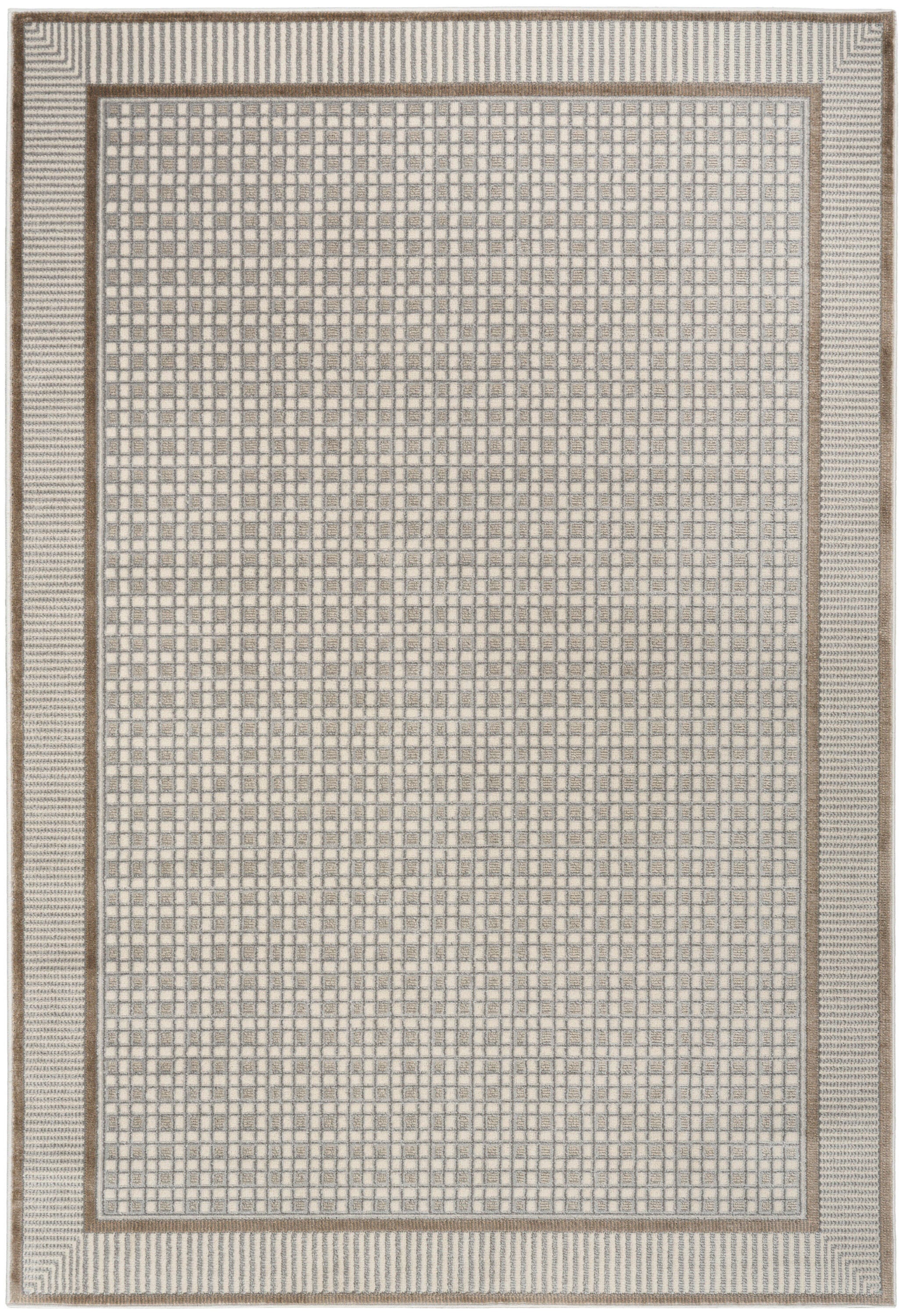 Nourison Home Nordic Geometric 5' x 7' Area Rug, Ivory/Gray, large