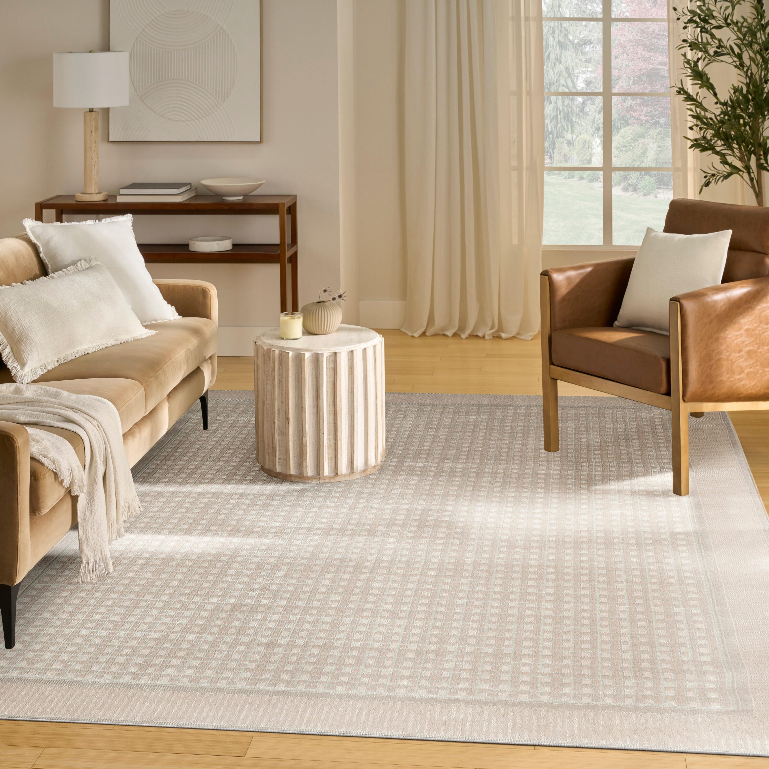 Nourison Home Nordic Geometric 8' x 10' Area Rug, Beige, large