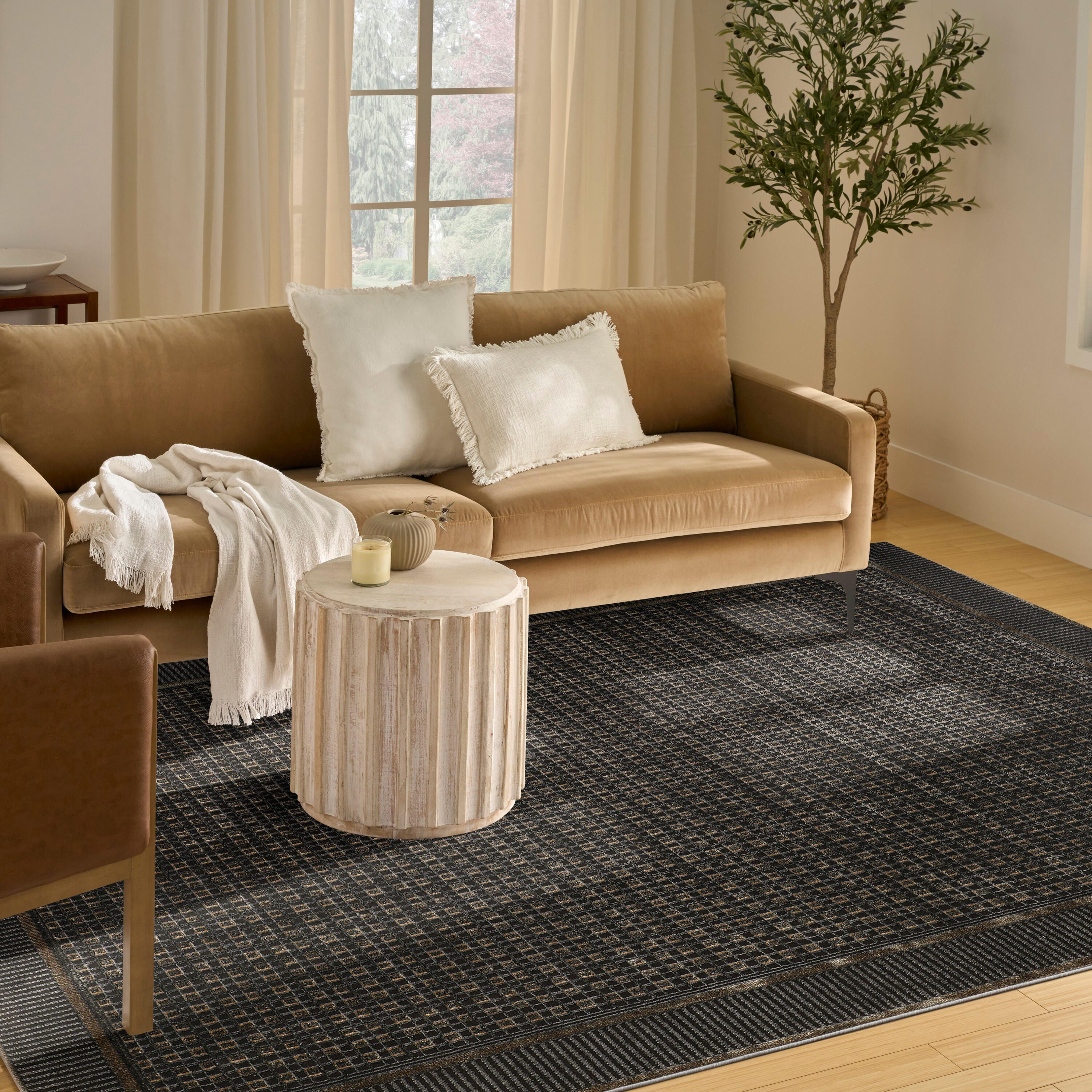Nourison Home Nordic Geometric 8' x 10' Area Rug, Black/Taupe, large
